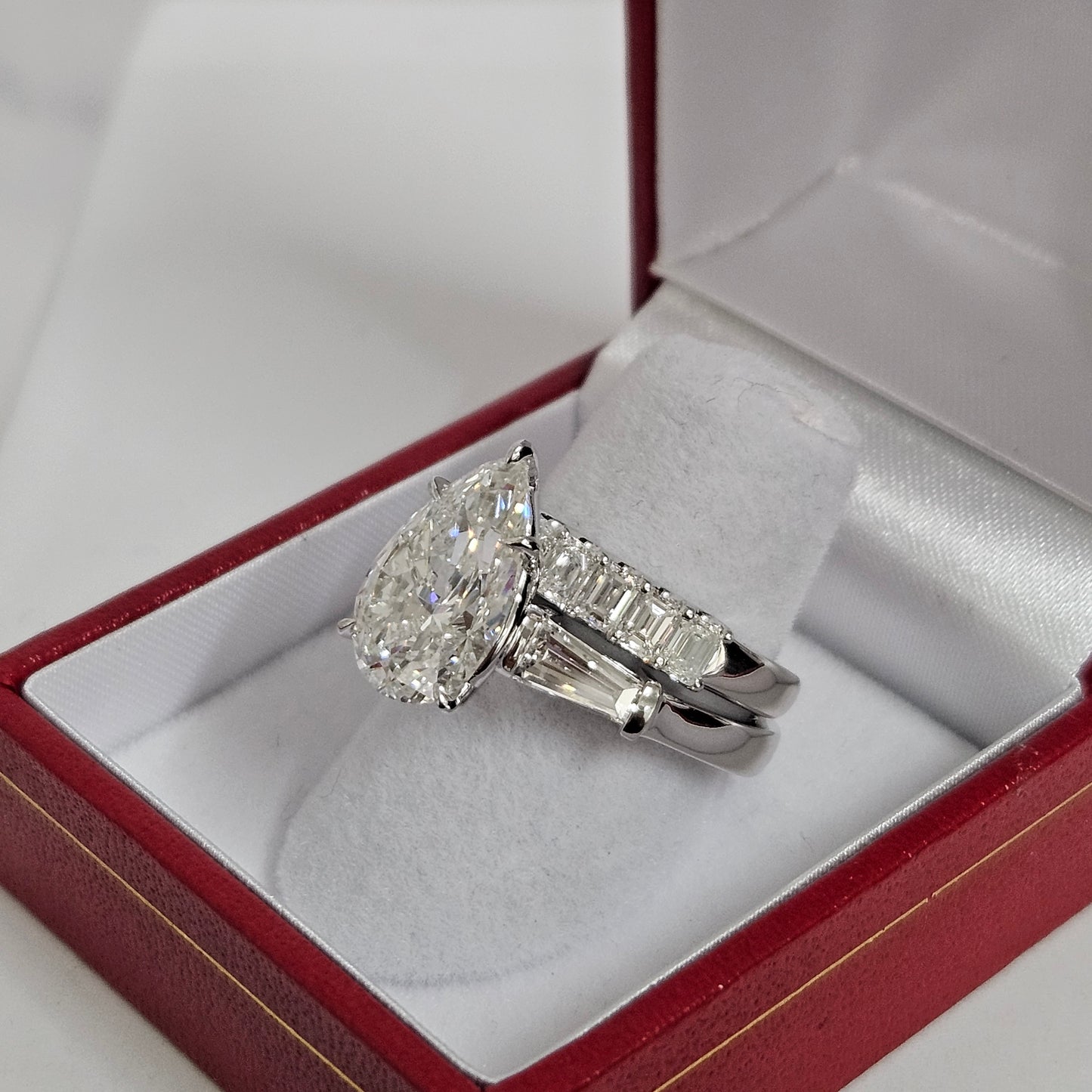 5.3ct Pear Diamond Engagement Ring / lGl Certified Amazing Brilliant Solitaire Stackable Ring/Lab Grown Pear Diamond Ring/Anniversary gift