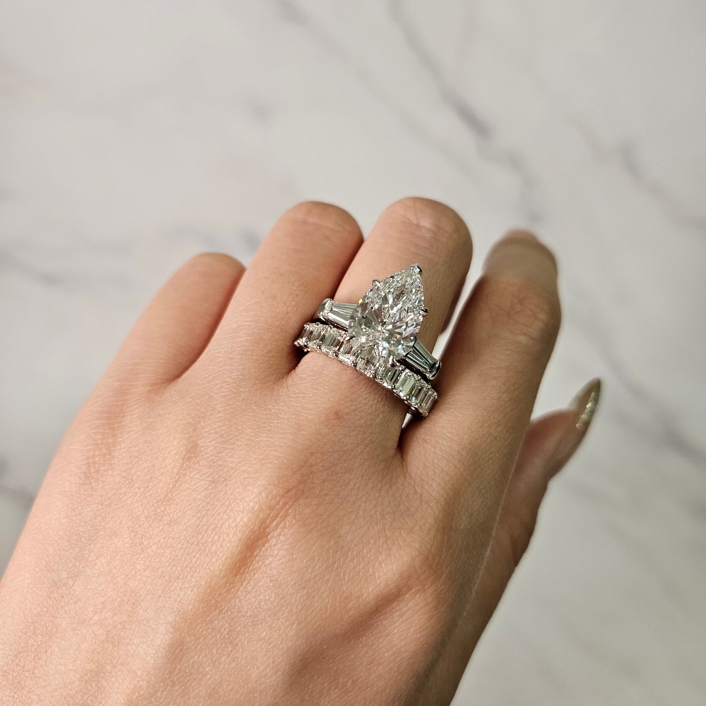 5.3ct Pear Diamond Engagement Ring / lGl Certified Amazing Brilliant Solitaire Stackable Ring/Lab Grown Pear Diamond Ring/Anniversary gift