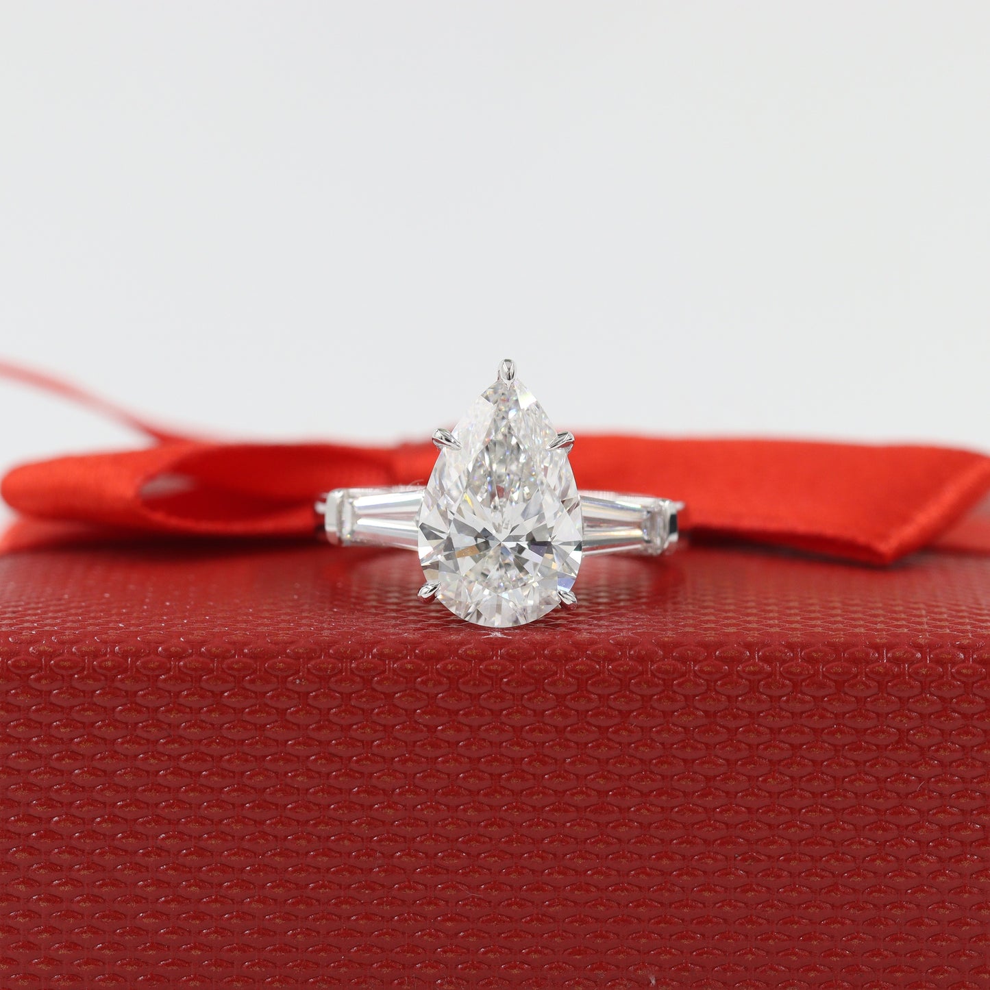 5.3ct Pear Diamond Engagement Ring / lGl Certified Amazing Brilliant Solitaire Stackable Ring/Lab Grown Pear Diamond Ring/Anniversary gift