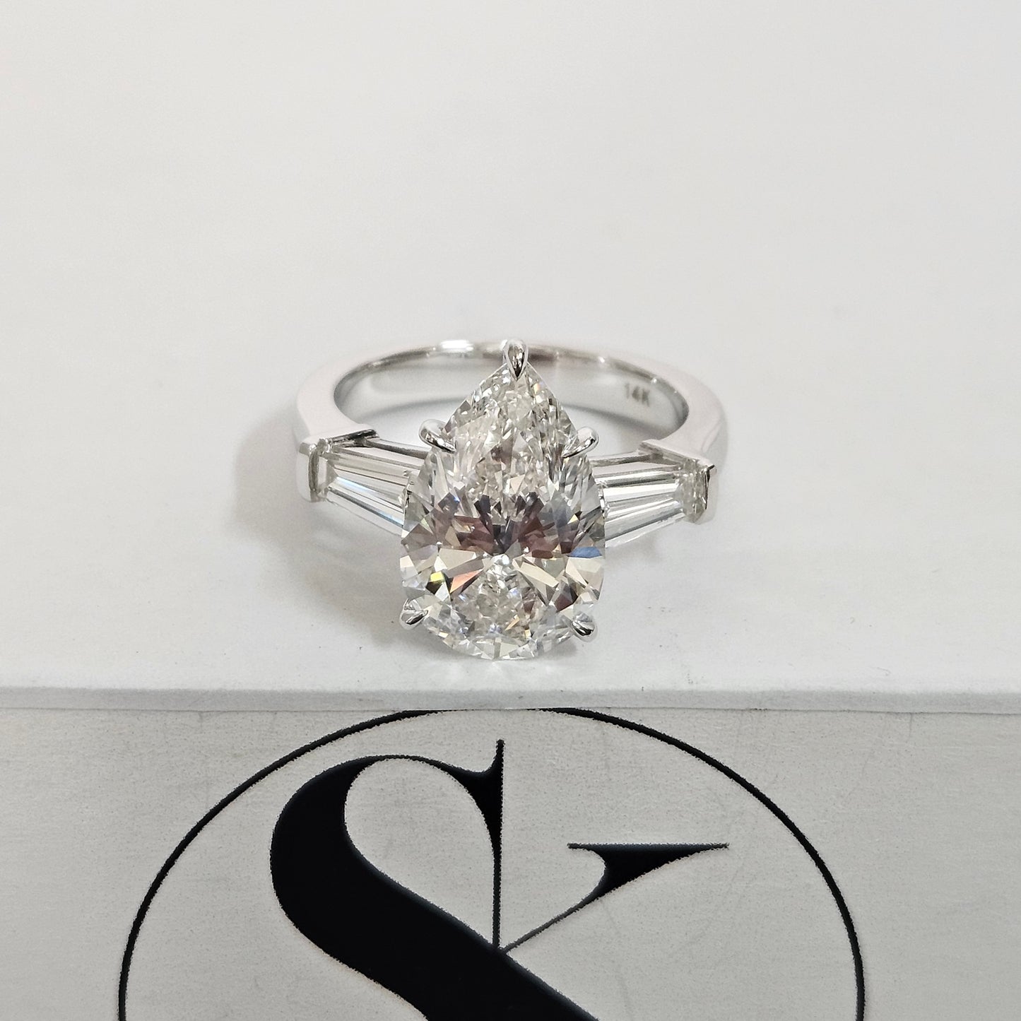 5.3ct Pear Diamond Engagement Ring / lGl Certified Amazing Brilliant Solitaire Stackable Ring/Lab Grown Pear Diamond Ring/Anniversary gift