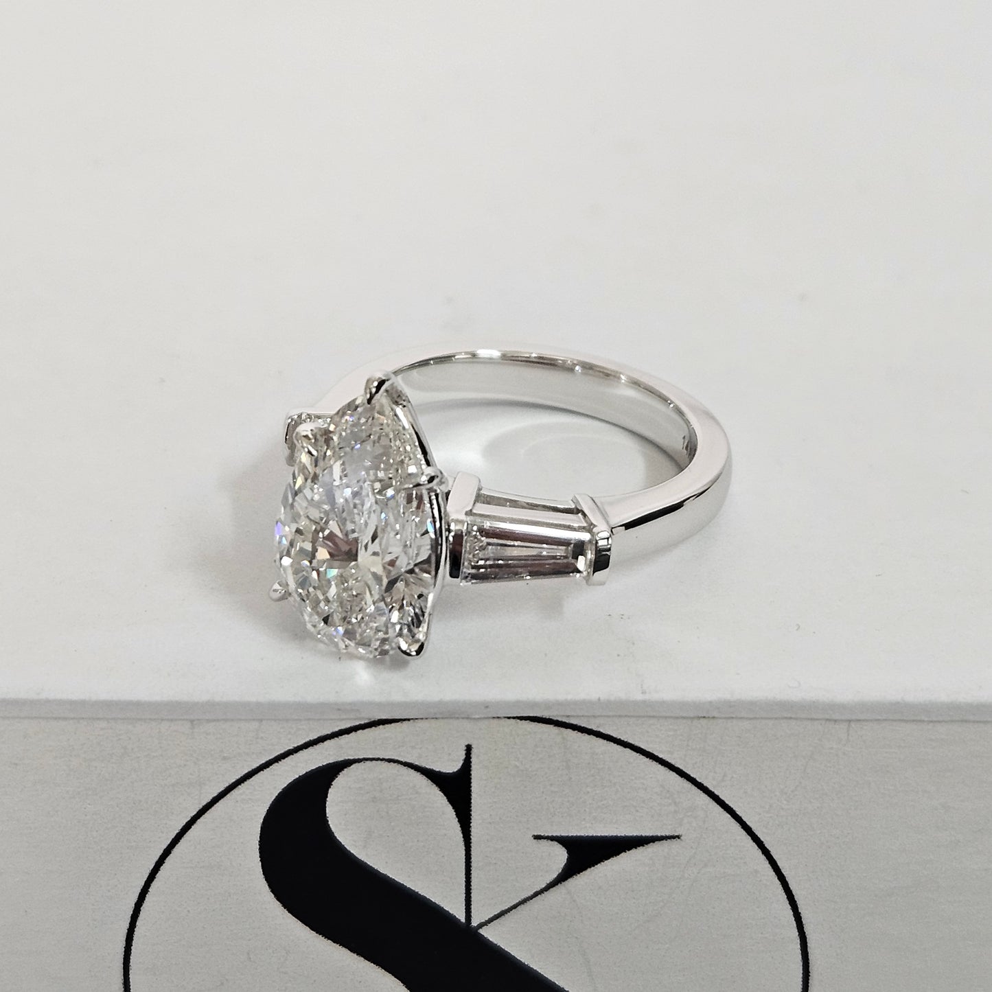 5.3ct Pear Diamond Engagement Ring / lGl Certified Amazing Brilliant Solitaire Stackable Ring/Lab Grown Pear Diamond Ring/Anniversary gift