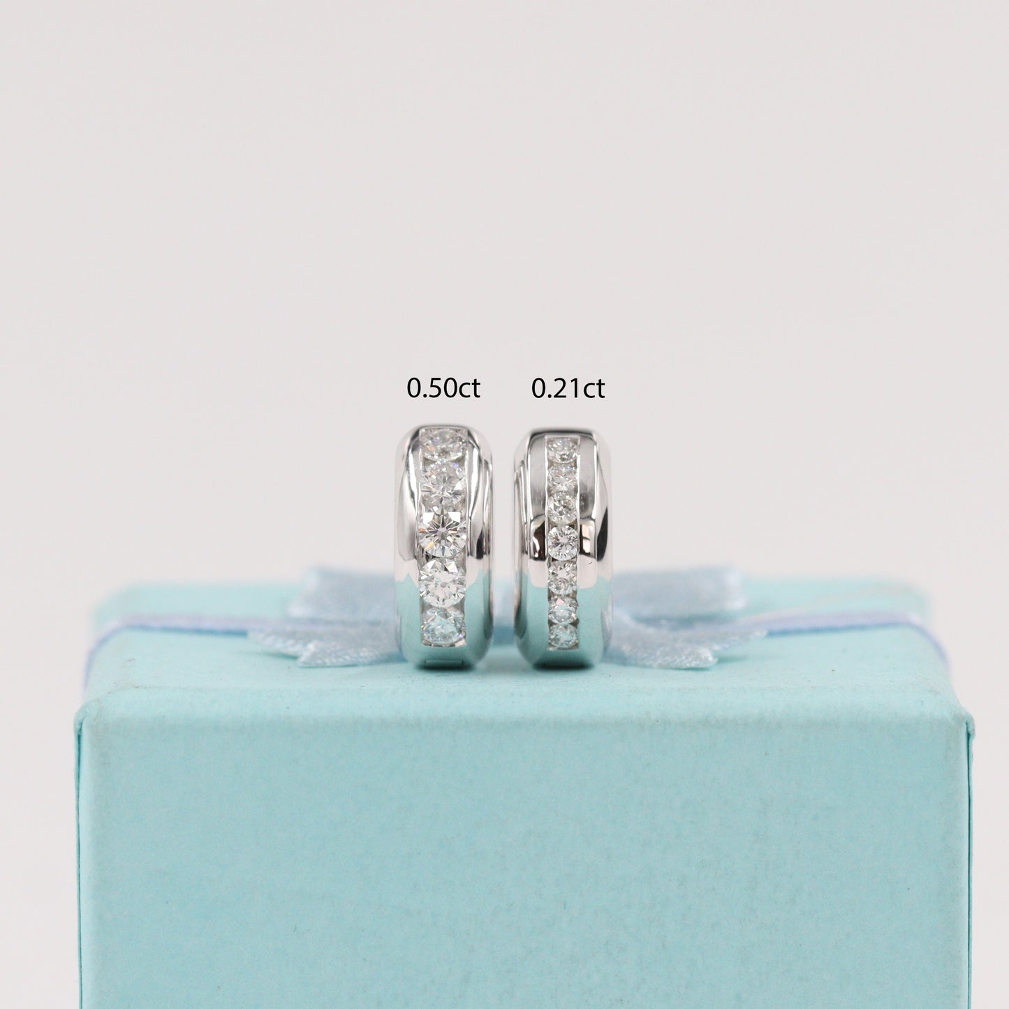 Diameter 11mm 0.5ct Diamond Earrings/4.5mm Width Hoop Earrings/Diamond Huggies / 14k Gold Diamond Huggie Hoops/ Anniversary gift