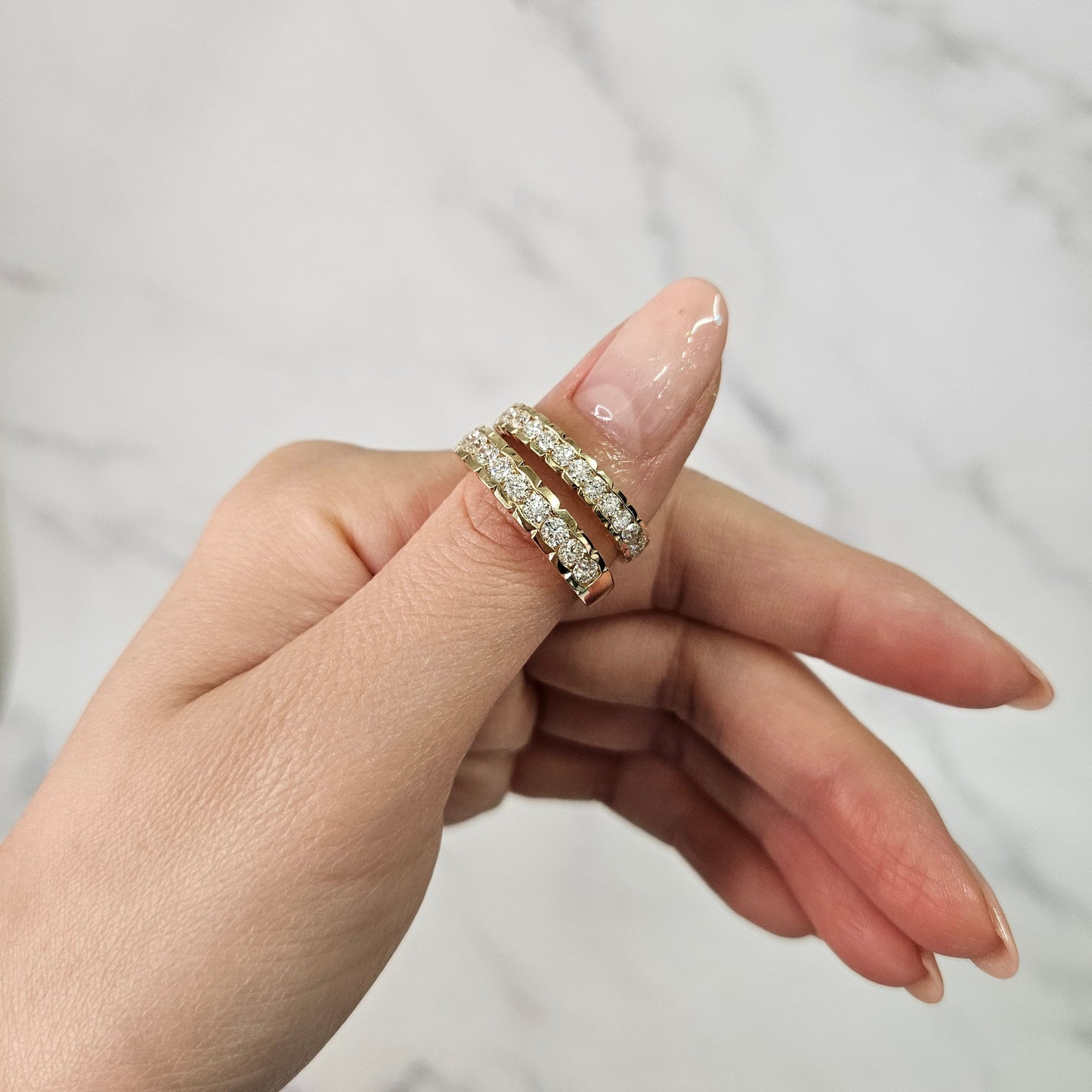 Channel Set Half Eternity Diamond Band/Stackable Diamond Wedding Band/Men's Women's 4.5mm Width Channel Set Diamond Ring/Anniversary ring