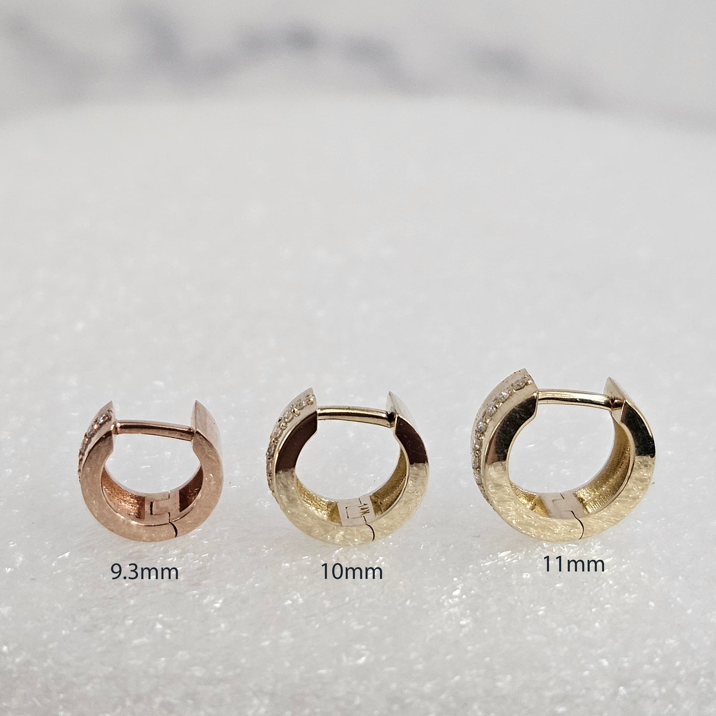 Diameter 10mm Natural Diamond Earrings/4.5mm Width Hoop Earrings/ Diamond Huggies / 14k ,18K Gold Diamond Huggie Hoops/ Anniversary gift