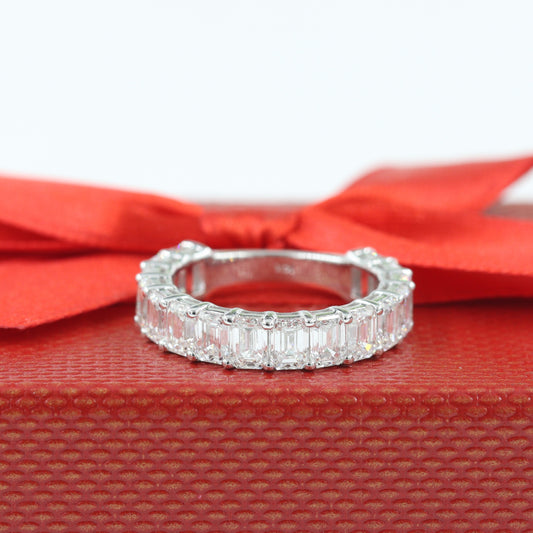 4.8ct Emerald Cut Diamond Band/Stackable Lab Grown Emerald Cut Diamond Band /Anniversary gift Ring/Stackable Diamond Ring