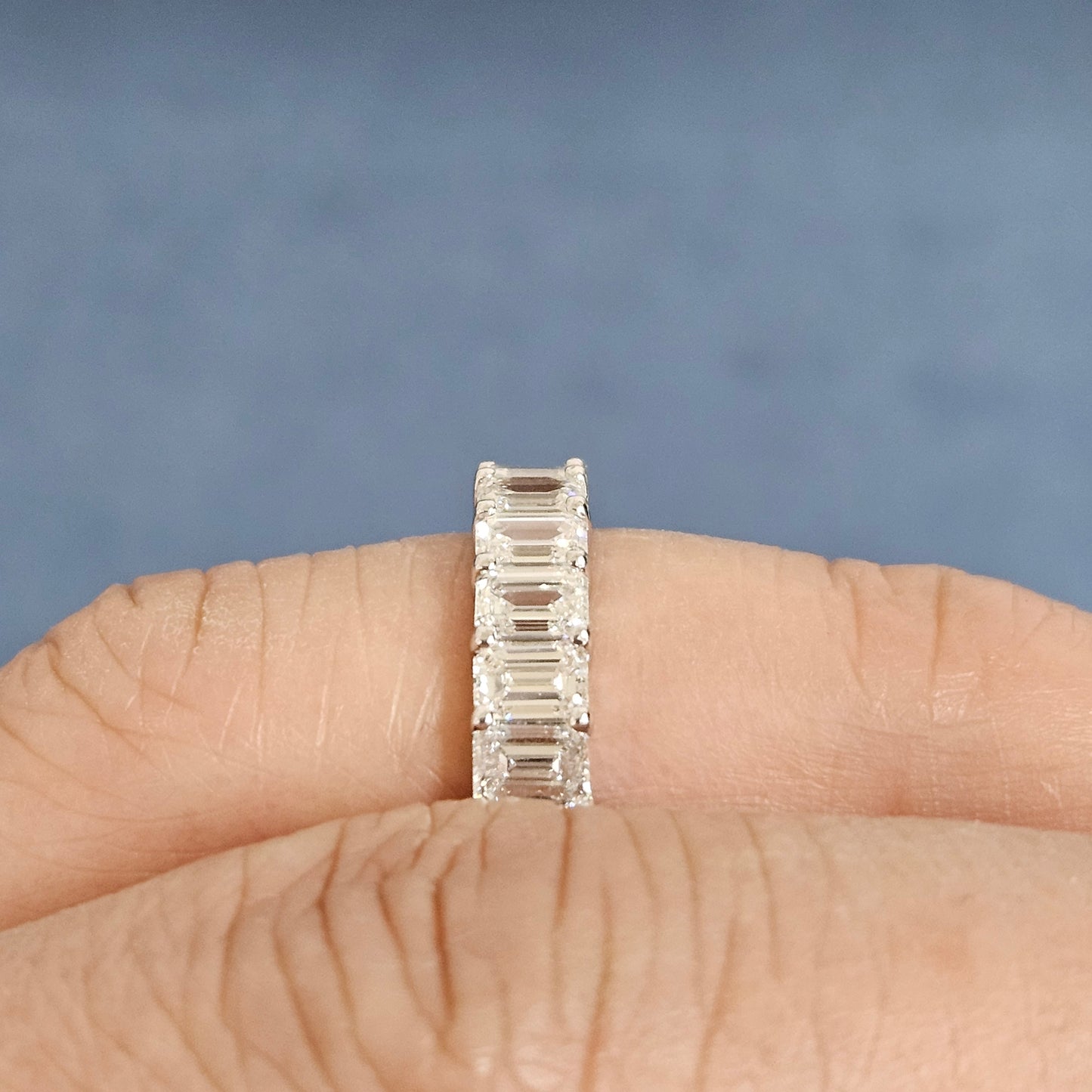 4.8ct Emerald Cut Diamond Band/Stackable Lab Grown Emerald Cut Diamond Band /Anniversary gift Ring/Stackable Diamond Ring