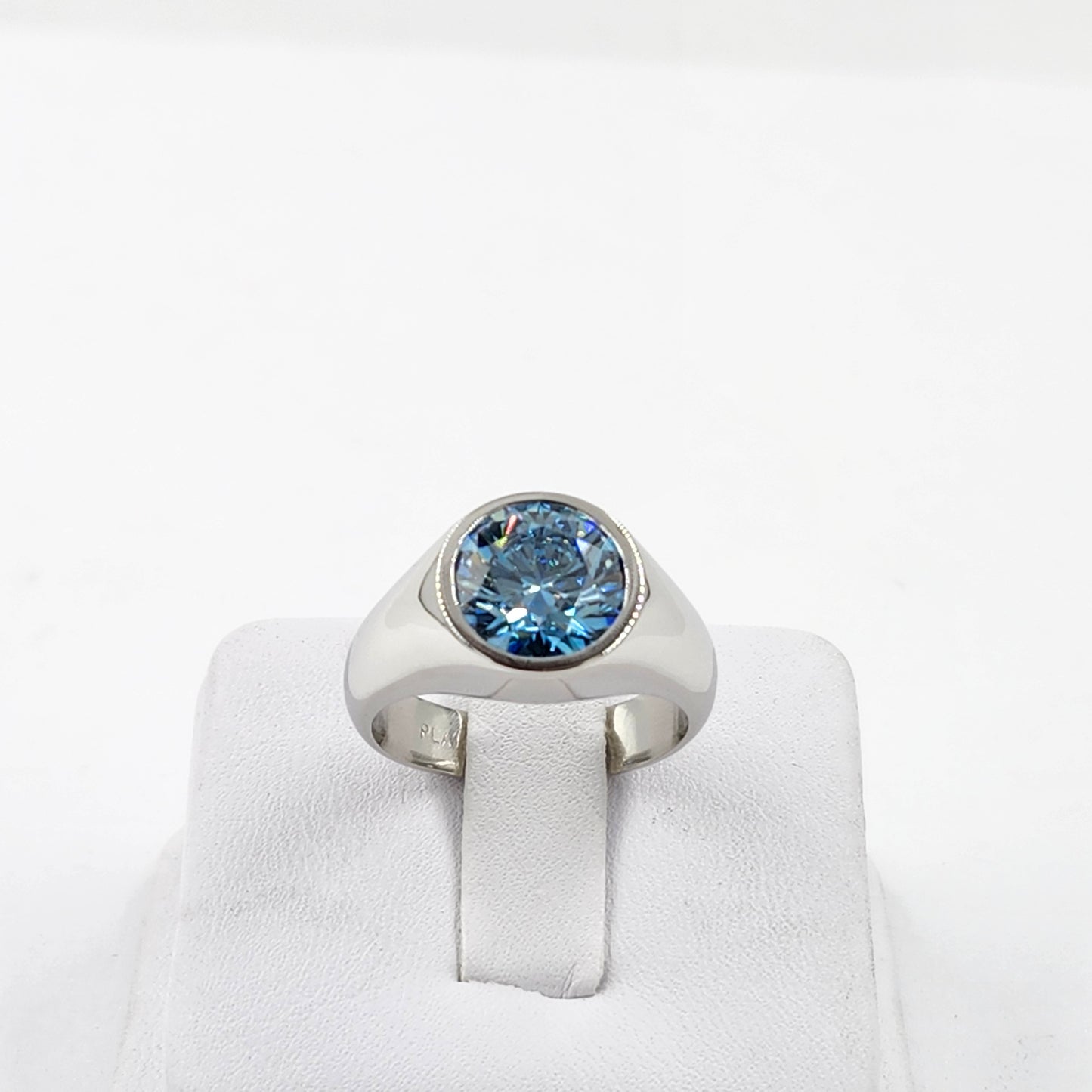 4ct Round Blue Lab Diamond Solitaire Ring /Platinum,14K,18K gold Unique Ring/ Blue Eye Ring / Anniversary gift