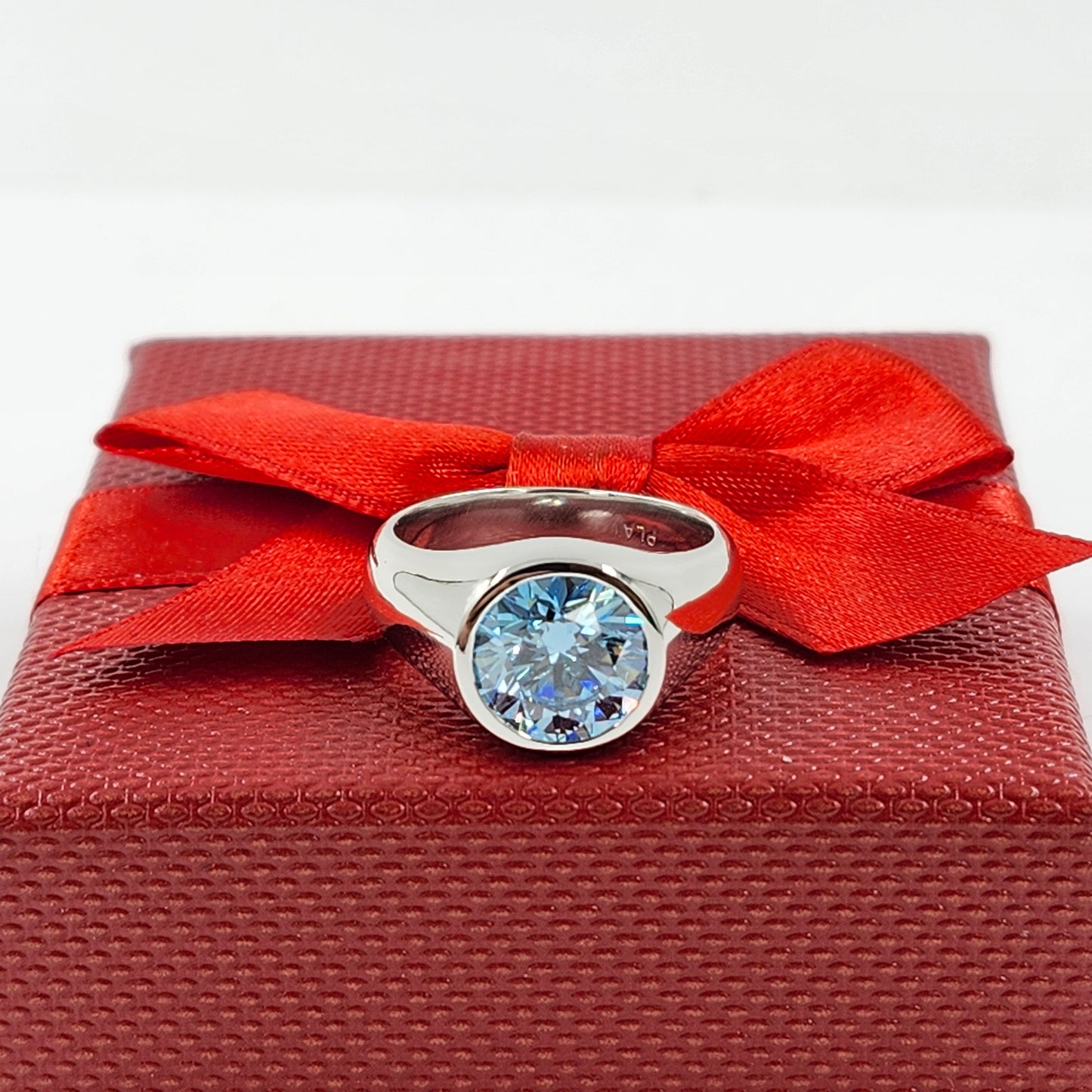4ct Round Blue Lab Diamond Solitaire Ring /Platinum,14K,18K gold Unique Ring/ Blue Eye Ring / Anniversary gift