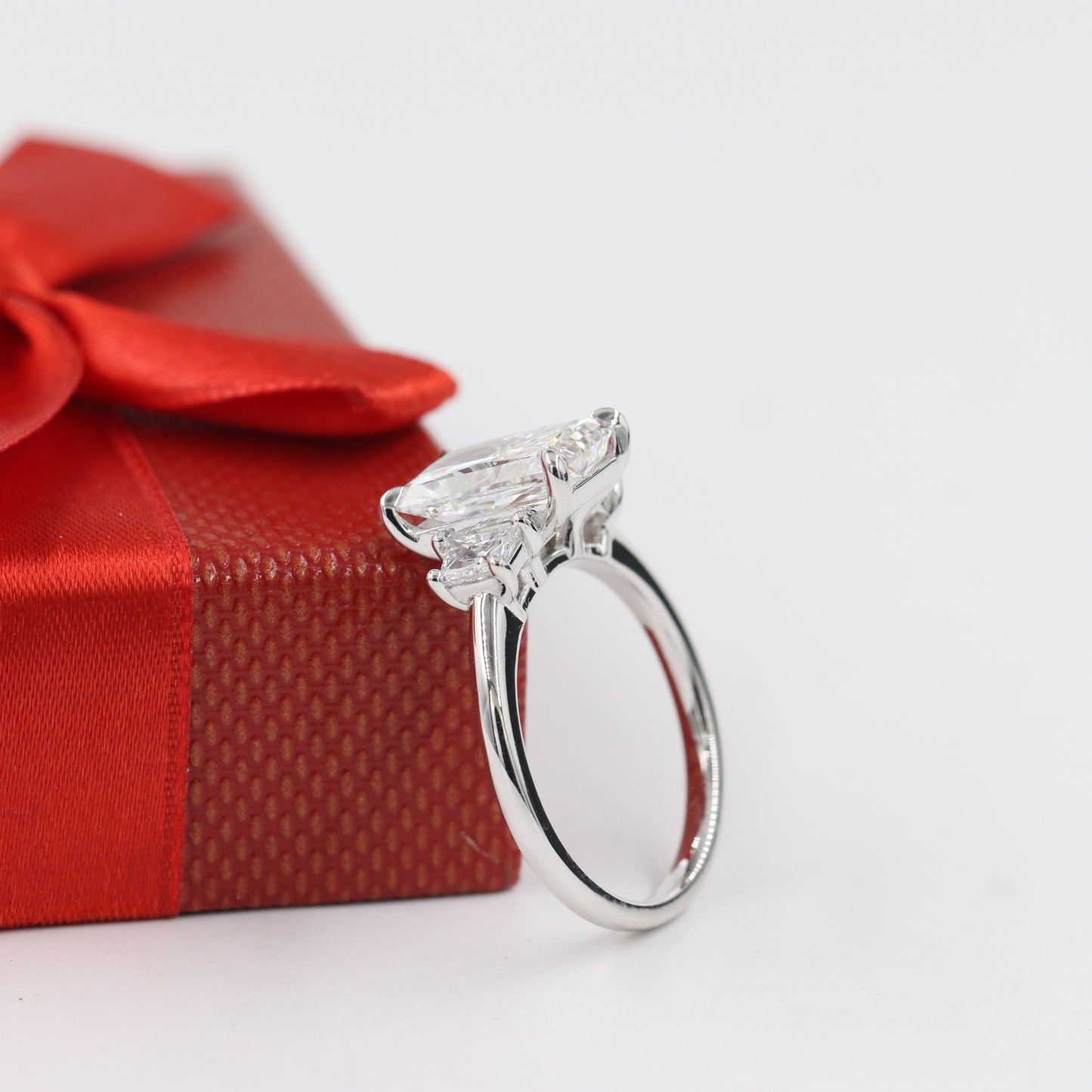 Radiant Cut Stackable Diamond Ring / Center 5ct IGI Certified Lab Diamond Engagement Ring / Total 6ct  Diamond Ring / Anniversary gift