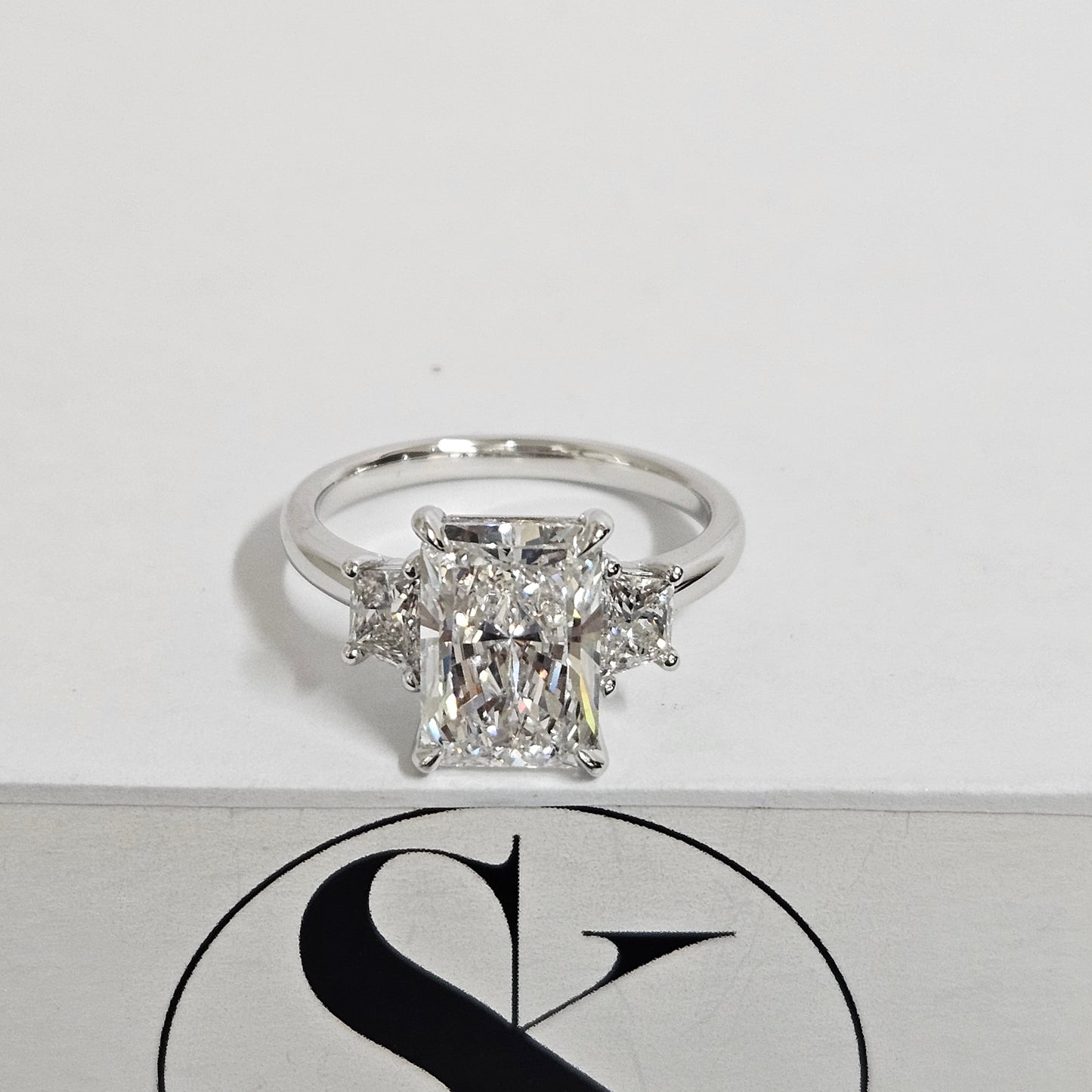 Radiant Cut Stackable Diamond Ring / Center 5ct IGI Certified Lab Diamond Engagement Ring / Total 6ct  Diamond Ring / Anniversary gift