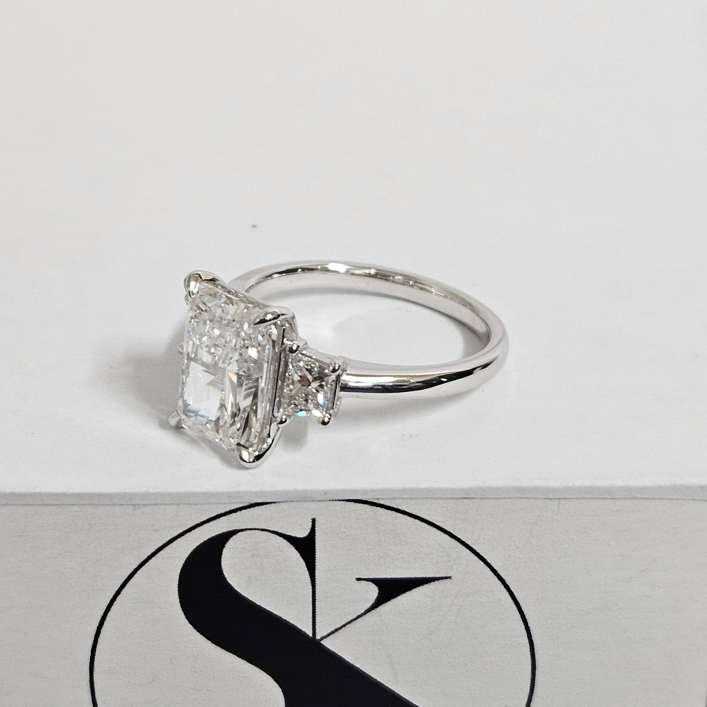 Radiant Cut Stackable Diamond Ring / Center 5ct IGI Certified Lab Diamond Engagement Ring / Total 6ct  Diamond Ring / Anniversary gift