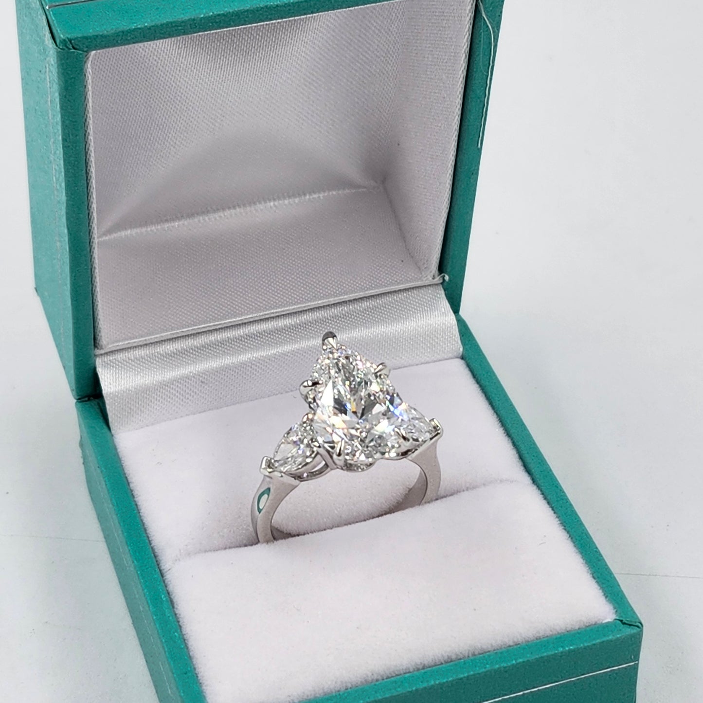 5ct Certified Engagement Ring - 14K ,18K Gold, Platinum, Lab Grown Pear Diamond & Pear Diamond Engagement Ring - Anniversary gifts