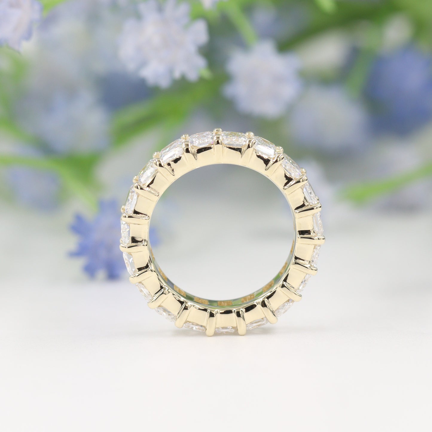 5ct Radiant Cut Diamond Full Eternity Wedding Band/Stackable Radiant Cut Lab Grown Diamond Band/Anniversary Ring/Stackable Diamond Ring