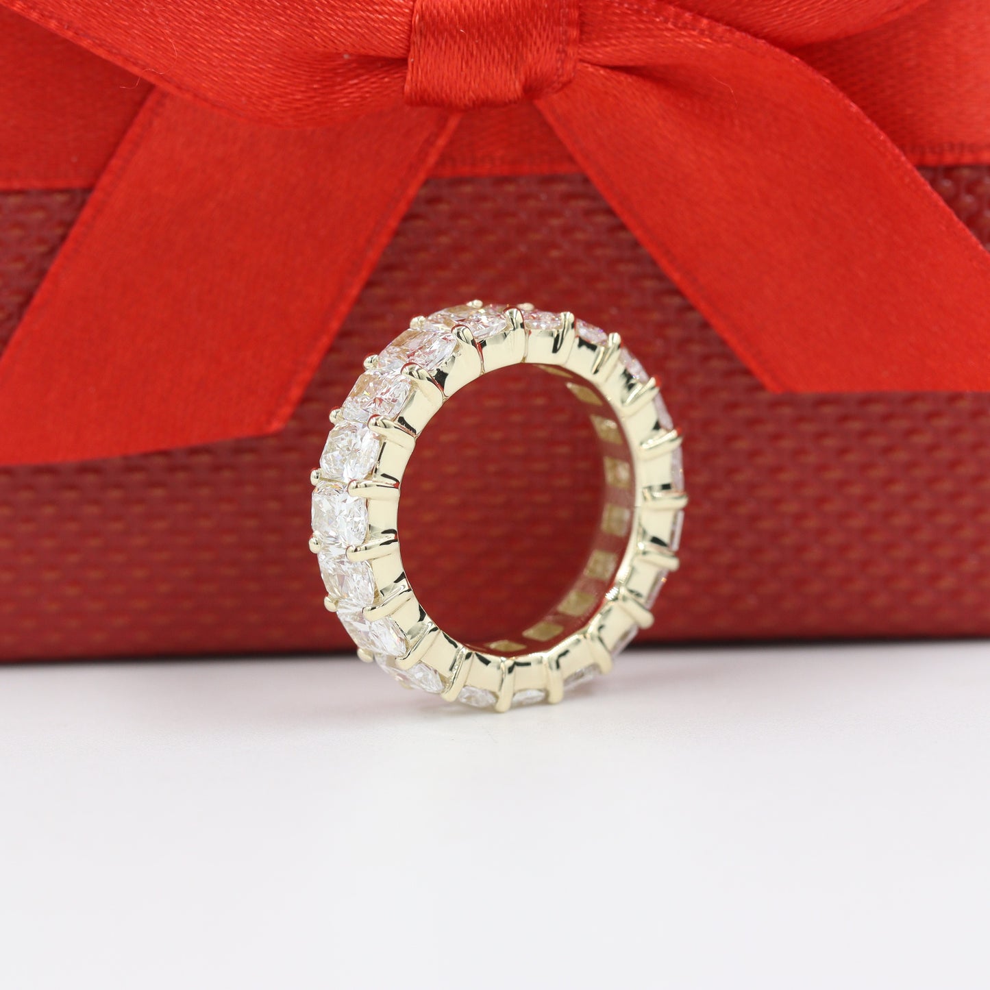 5ct Radiant Cut Diamond Full Eternity Wedding Band/Stackable Radiant Cut Lab Grown Diamond Band/Anniversary Ring/Stackable Diamond Ring