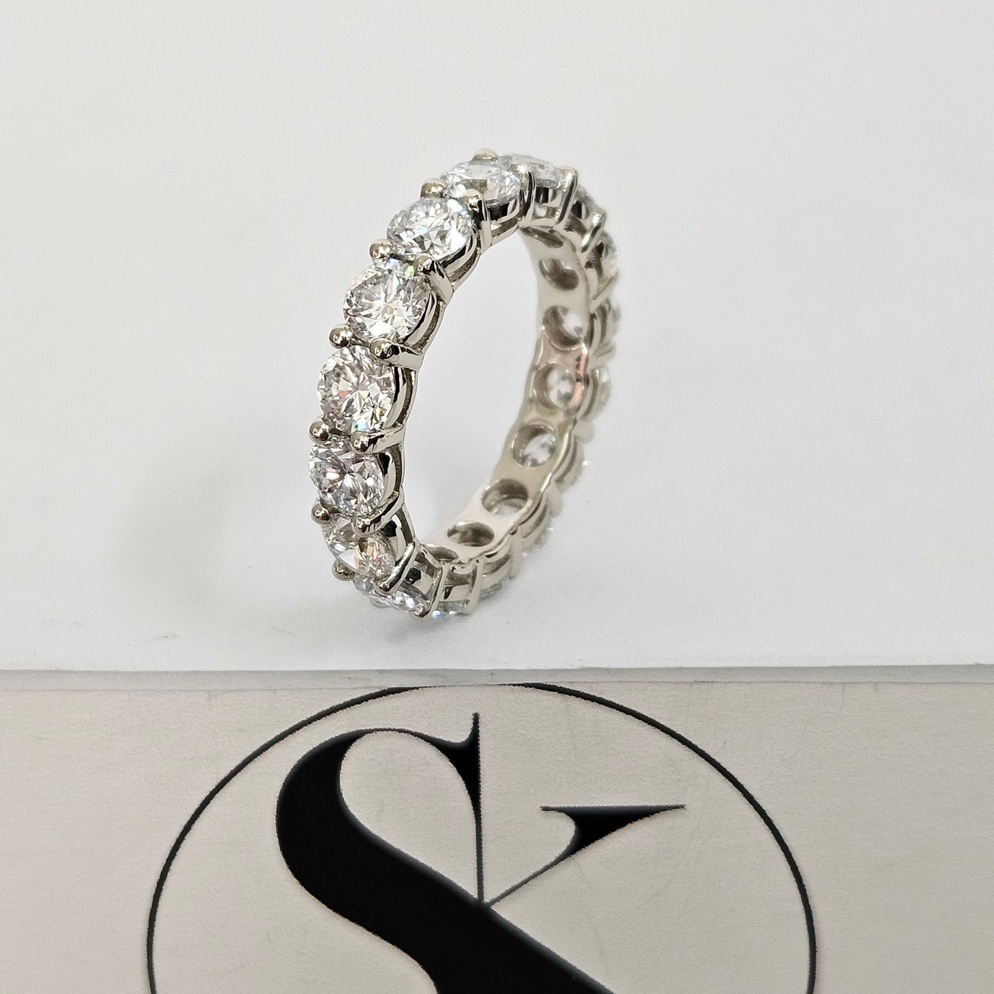 5ct Round Diamond Full Eternity Wedding Band / Stackable Round Lab Grown Diamond Band / Anniversary Ring /Stackable Diamond Ring