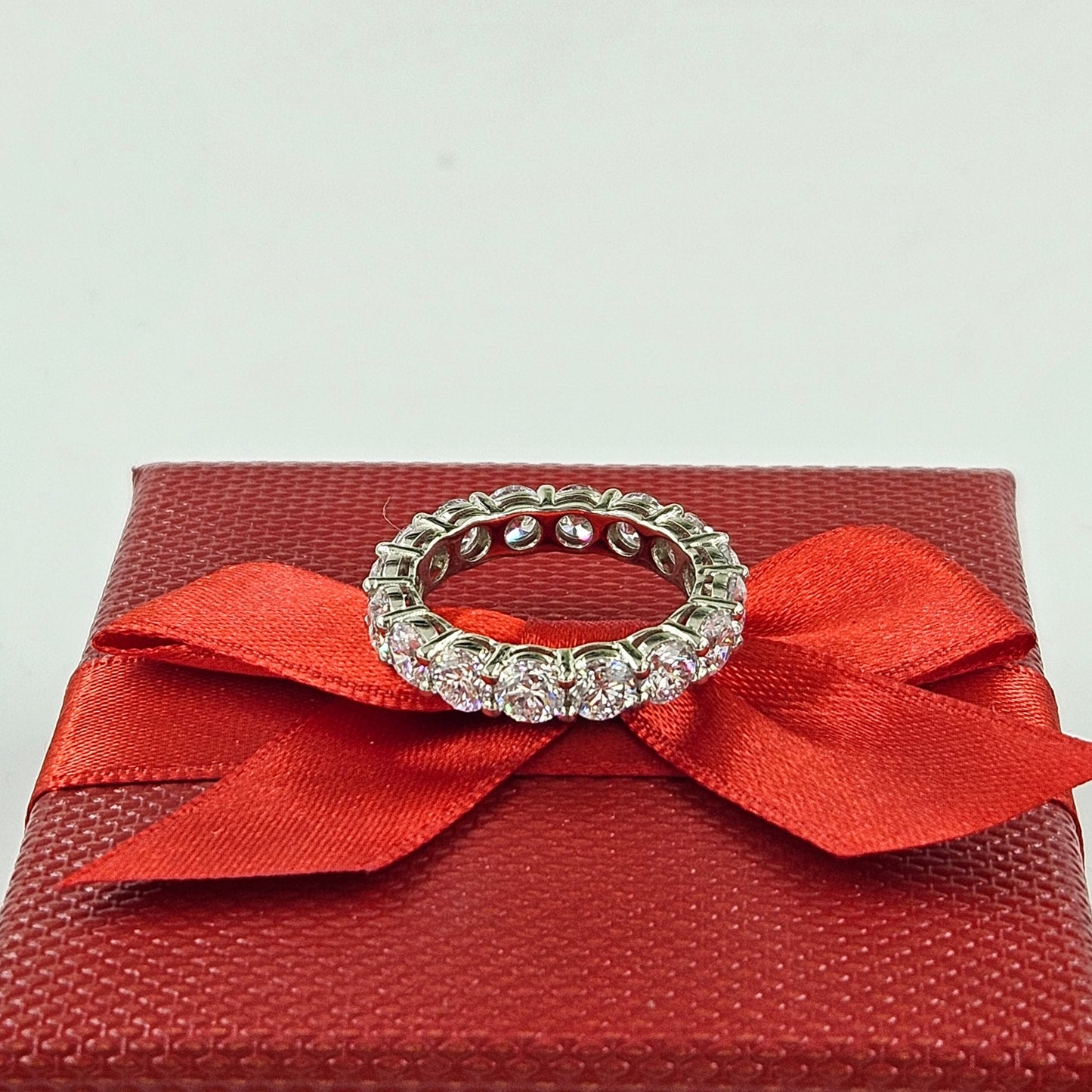 5ct Round Diamond Full Eternity Wedding Band / Stackable Round Lab Grown Diamond Band / Anniversary Ring /Stackable Diamond Ring