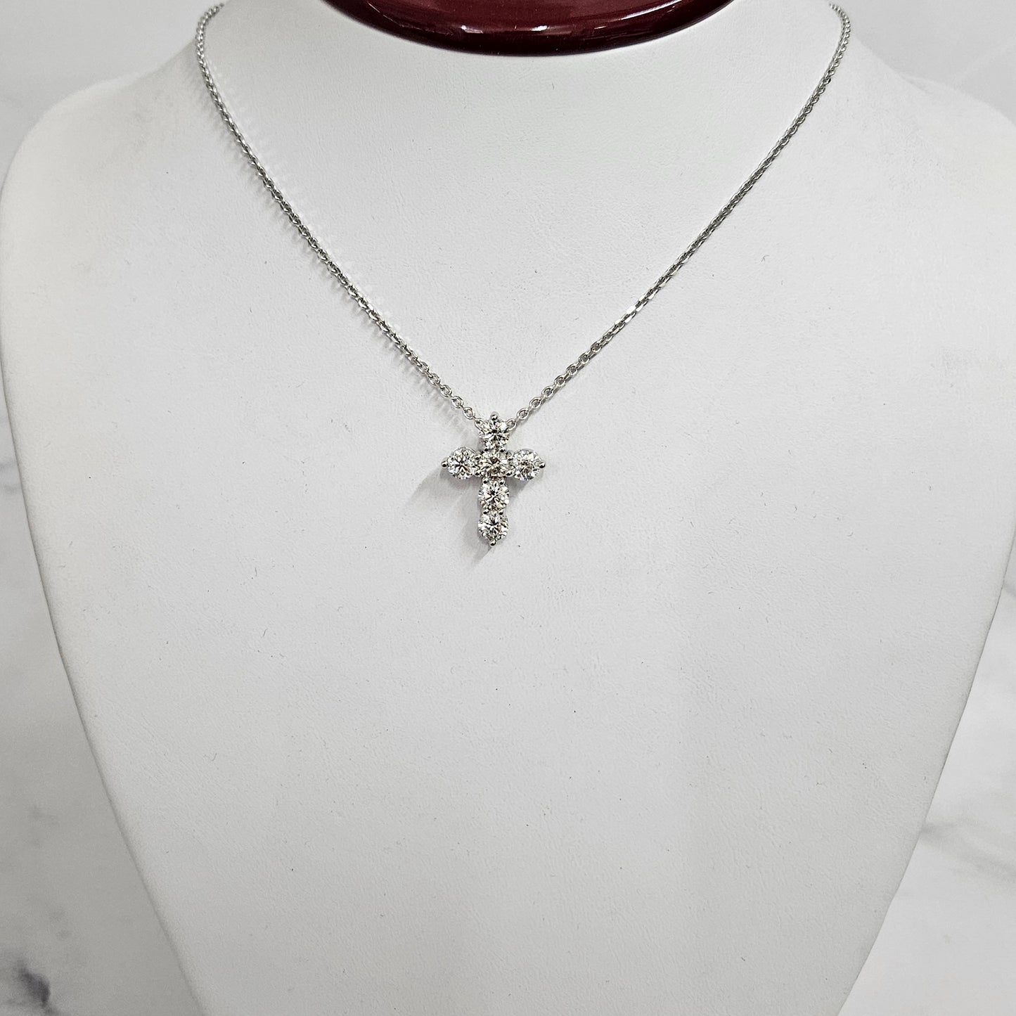 2.7ct Round Diamond  Cross Necklace /Luxury Cross Lab Grown Diamond Pendant /14K Gold Cross Necklace /Anniversary Gift