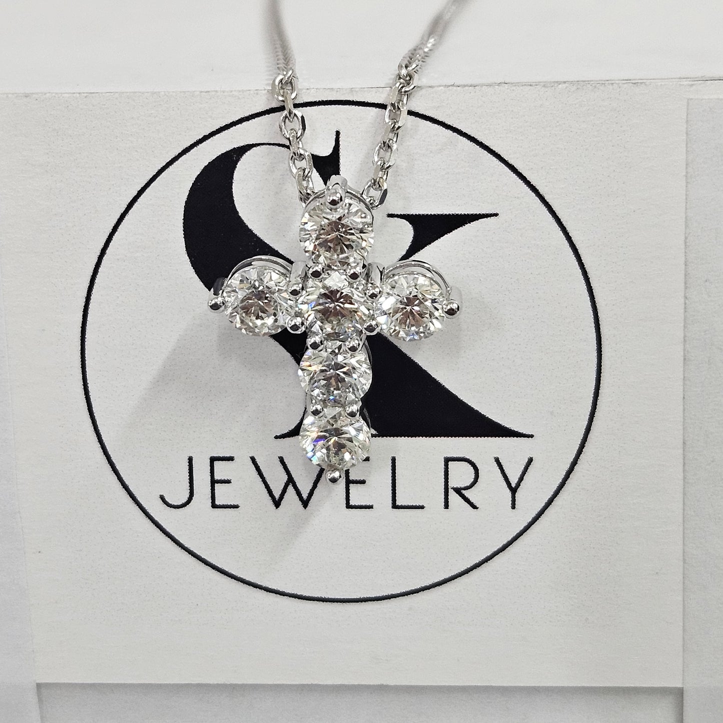 2.7ct Round Diamond  Cross Necklace /Luxury Cross Lab Grown Diamond Pendant /14K Gold Cross Necklace /Anniversary Gift