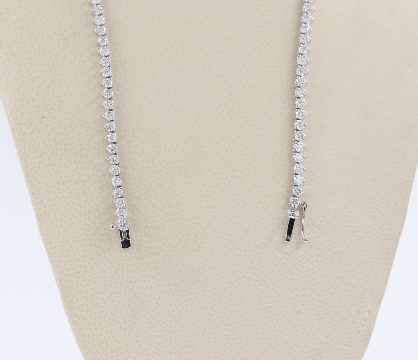 7.5ct Natural Diamond 3 Prong Tennis Necklace /14k Gold Round Natural Diamond Tennis Necklace/Anniversary Gift