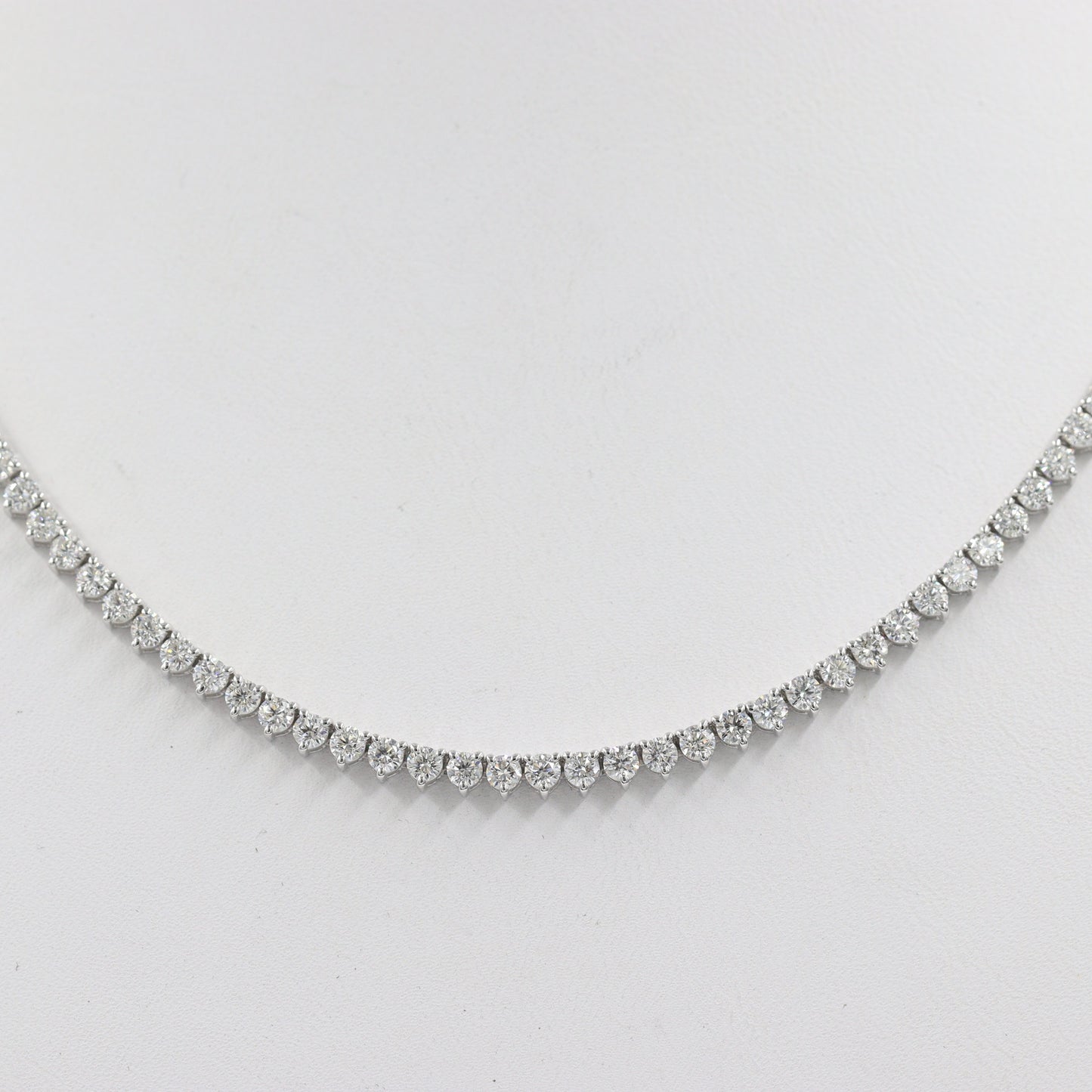 7.5ct Natural Diamond 3 Prong Tennis Necklace /14k Gold Round Natural Diamond Tennis Necklace/Anniversary Gift