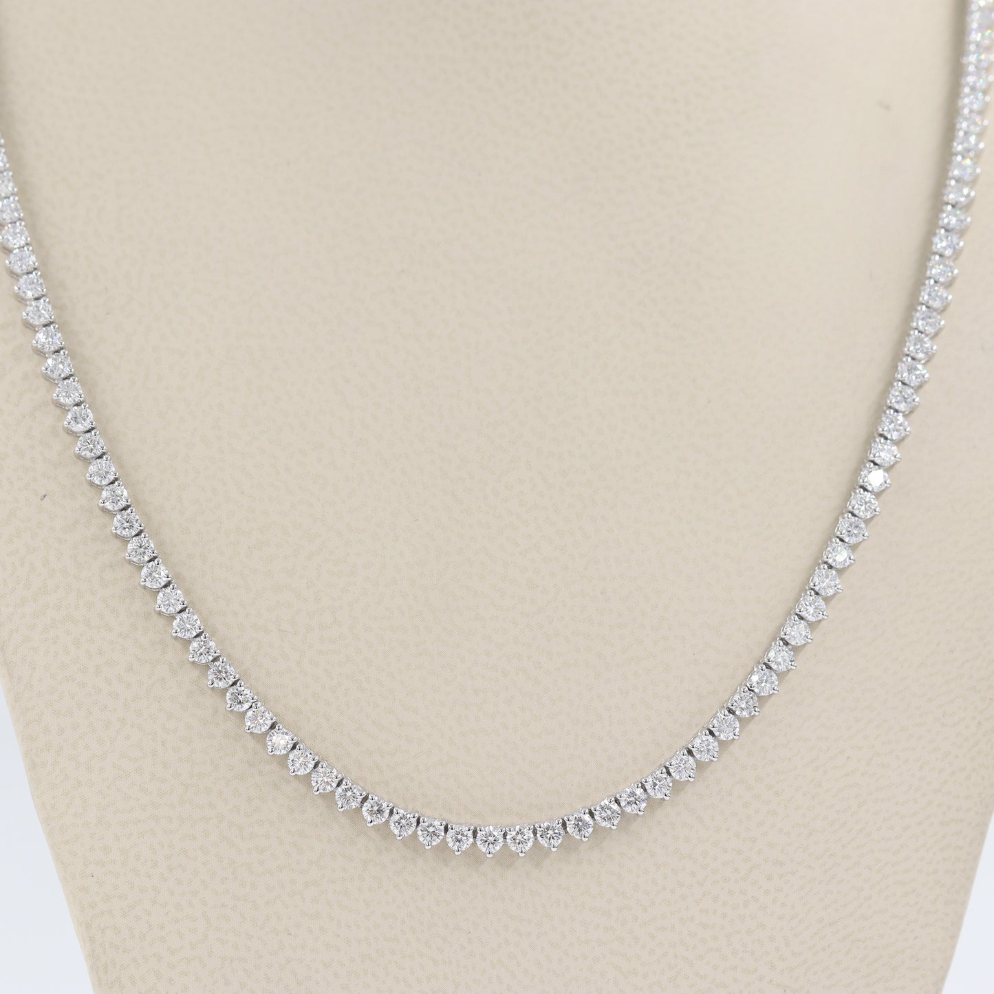 7.5ct Natural Diamond 3 Prong Tennis Necklace /14k Gold Round Natural Diamond Tennis Necklace/Anniversary Gift