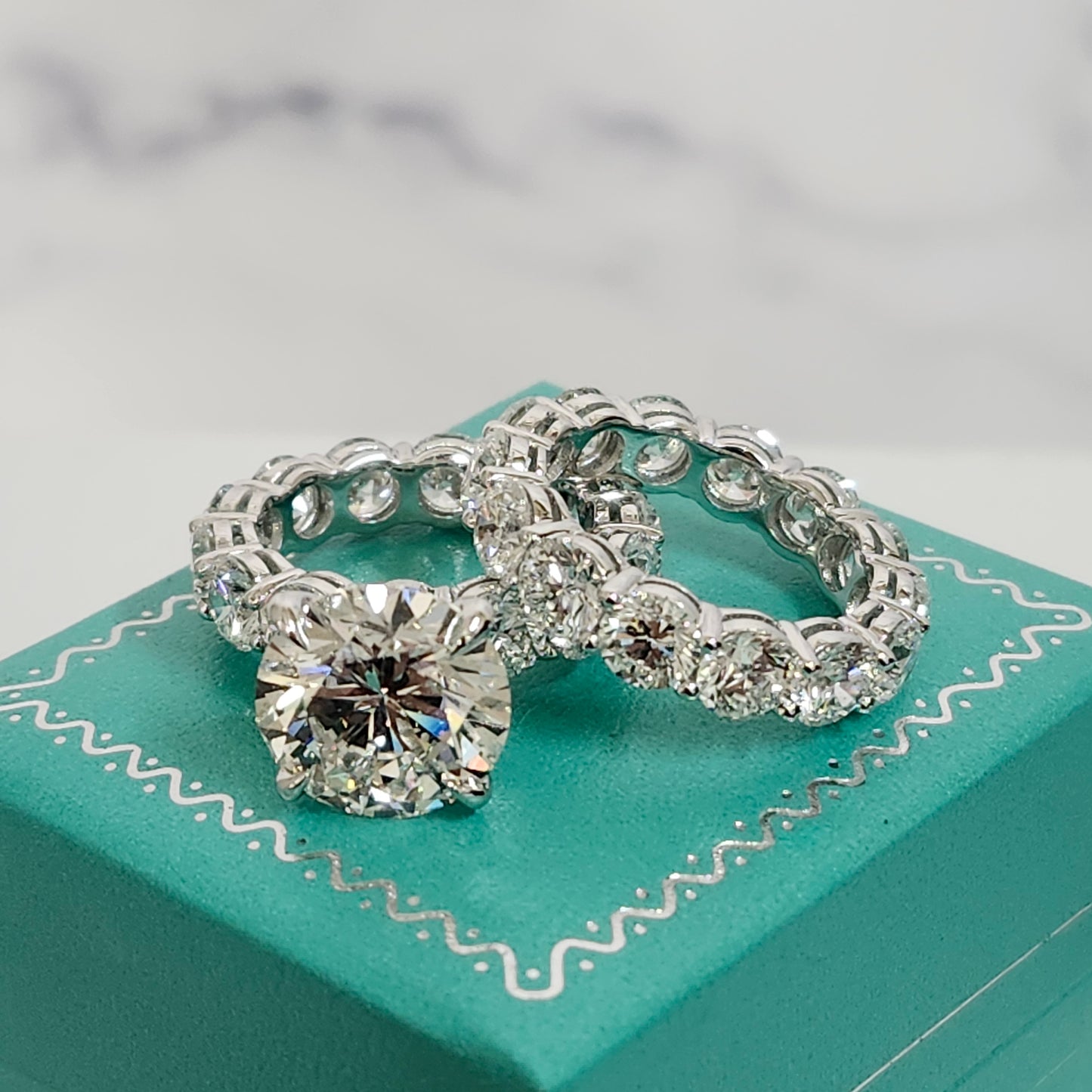 7ct IGI Certified Lab diamond Ring/14K ,18K gold Full Eternity Round Lab Diamond Engagement Ring / Stackable diamond Ring/Anniversary gift