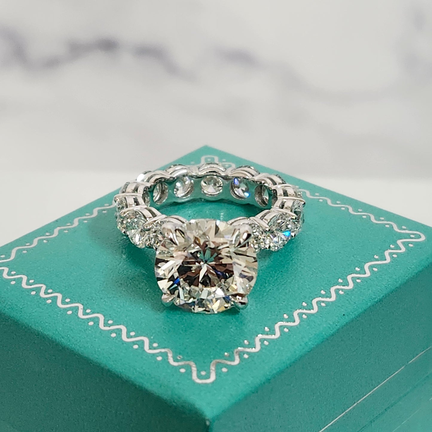 7ct IGI Certified Lab diamond Ring/14K ,18K gold Full Eternity Round Lab Diamond Engagement Ring / Stackable diamond Ring/Anniversary gift