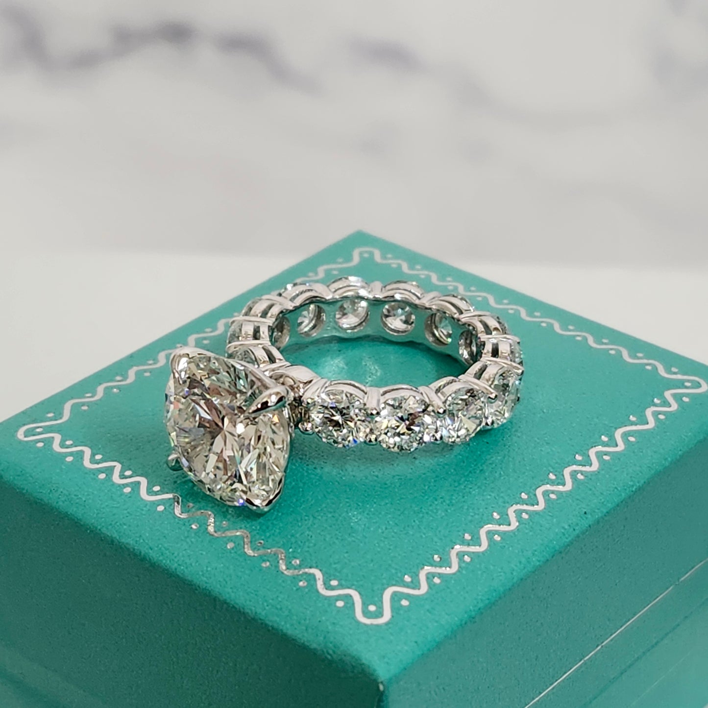 7ct IGI Certified Lab diamond Ring/14K ,18K gold Full Eternity Round Lab Diamond Engagement Ring / Stackable diamond Ring/Anniversary gift