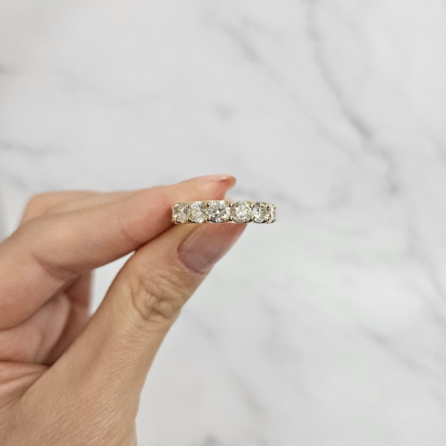Natural Diamond Stackable Eternity Band/8 stones Diamond 2.4ct Band/Eternity Diamond Band/Diamond Wedding Band/Anniversary Gift