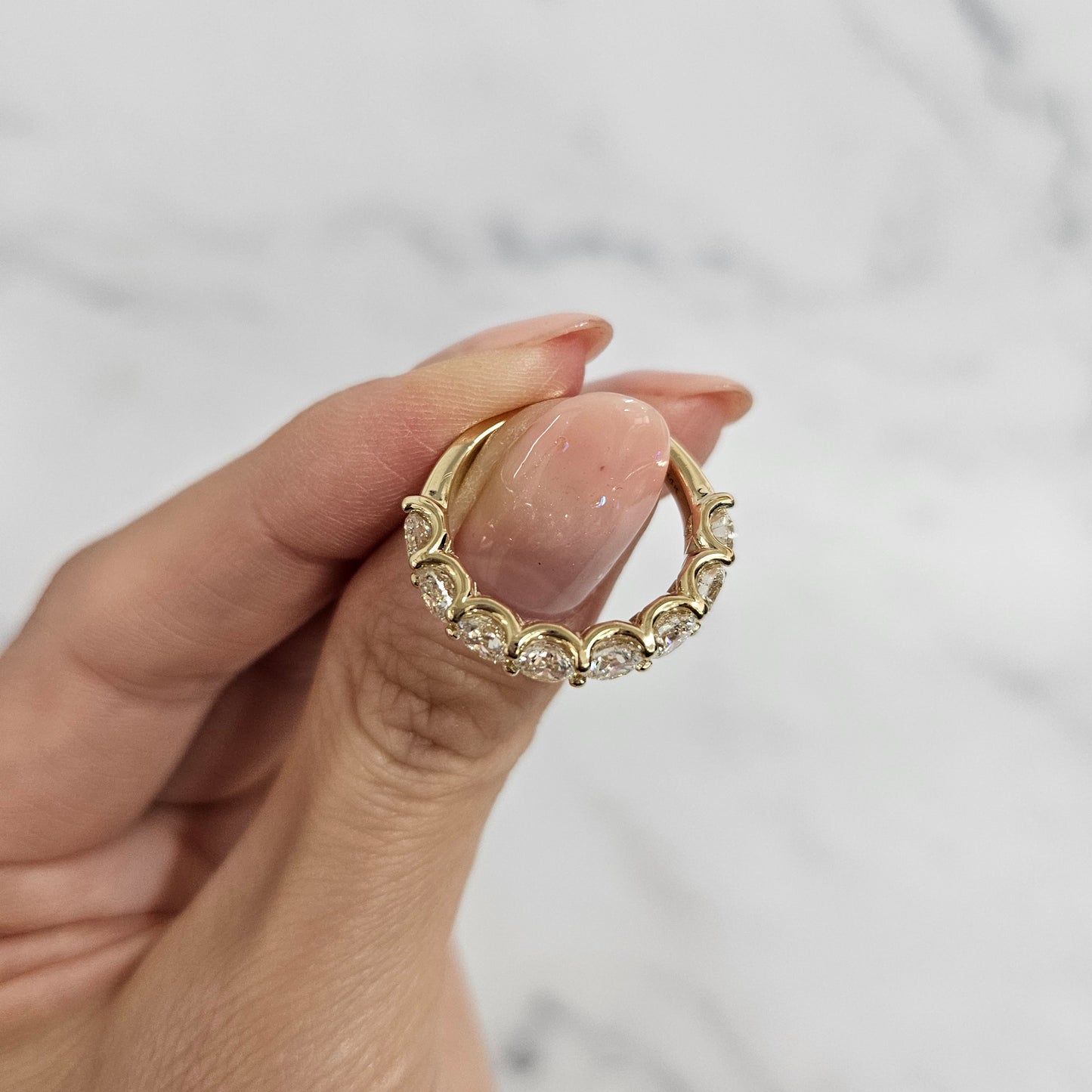 Lab Diamond Stackable Eternity Band/8 stones Diamond 2.4ct Band/Eternity Diamond Band/Diamond Wedding Band/Anniversary Gift