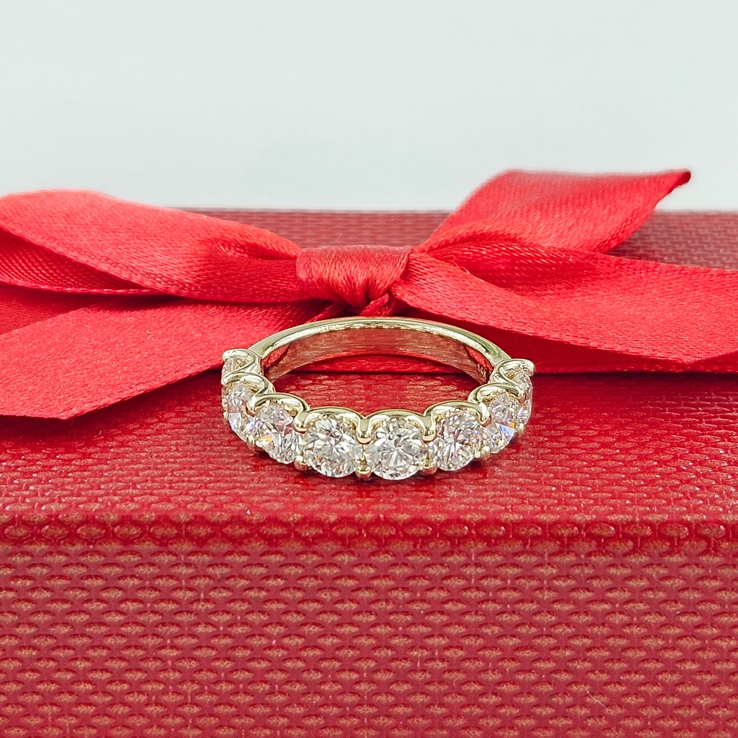 Lab Diamond Stackable Eternity Band/8 stones Diamond 2.4ct Band/Eternity Diamond Band/Diamond Wedding Band/Anniversary Gift