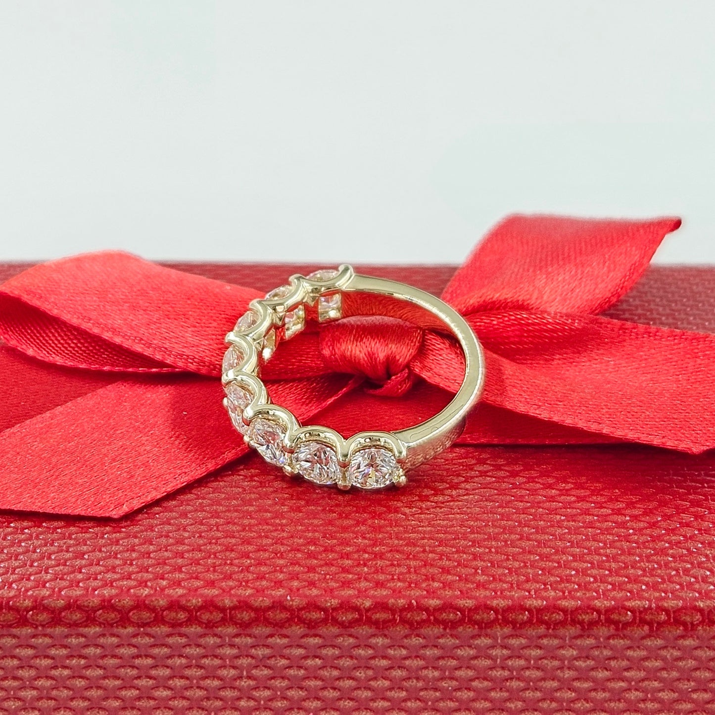 Lab Diamond Stackable Eternity Band/8 stones Diamond 2.4ct Band/Eternity Diamond Band/Diamond Wedding Band/Anniversary Gift