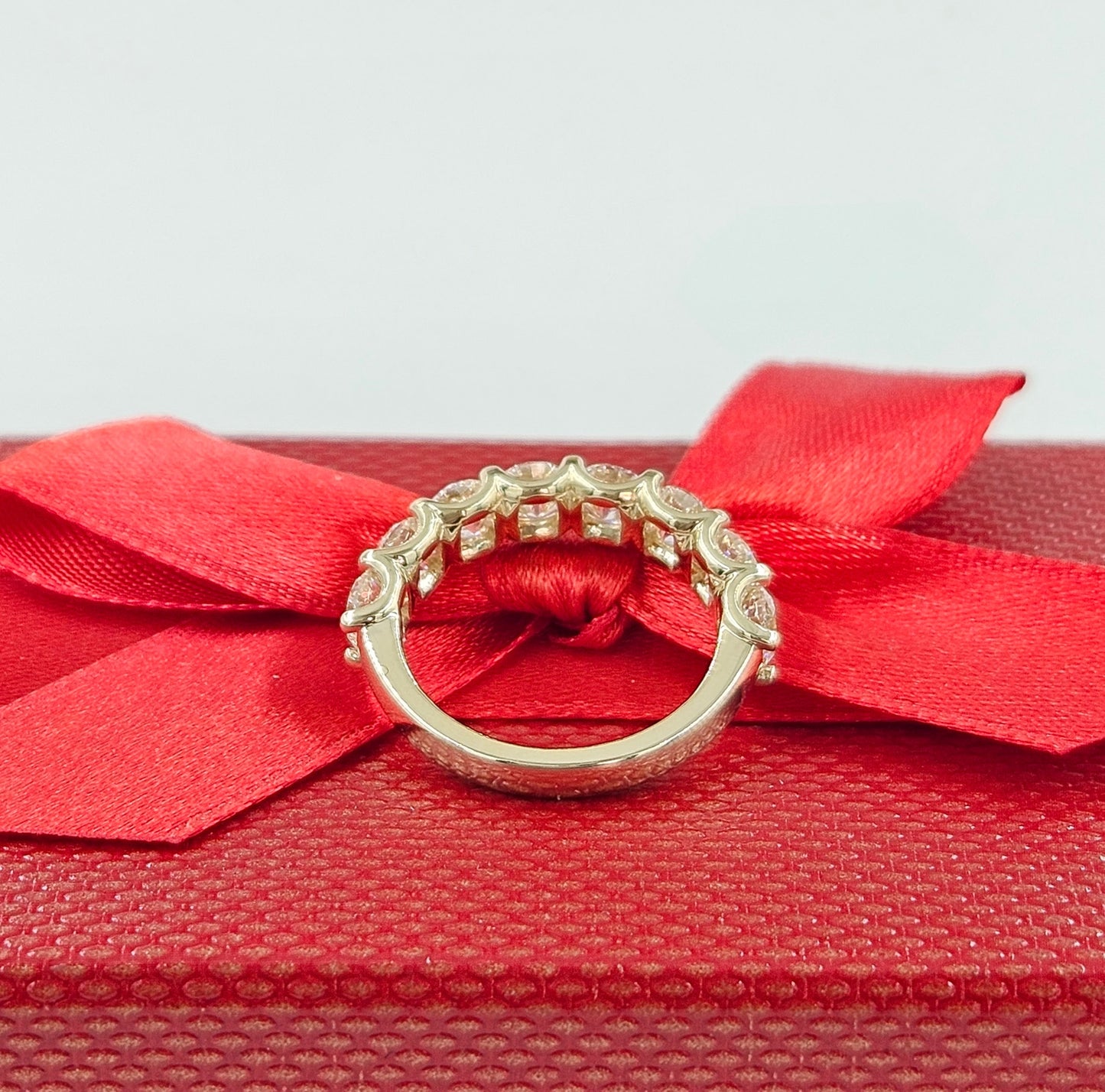 Lab Diamond Stackable Eternity Band/8 stones Diamond 2.4ct Band/Eternity Diamond Band/Diamond Wedding Band/Anniversary Gift