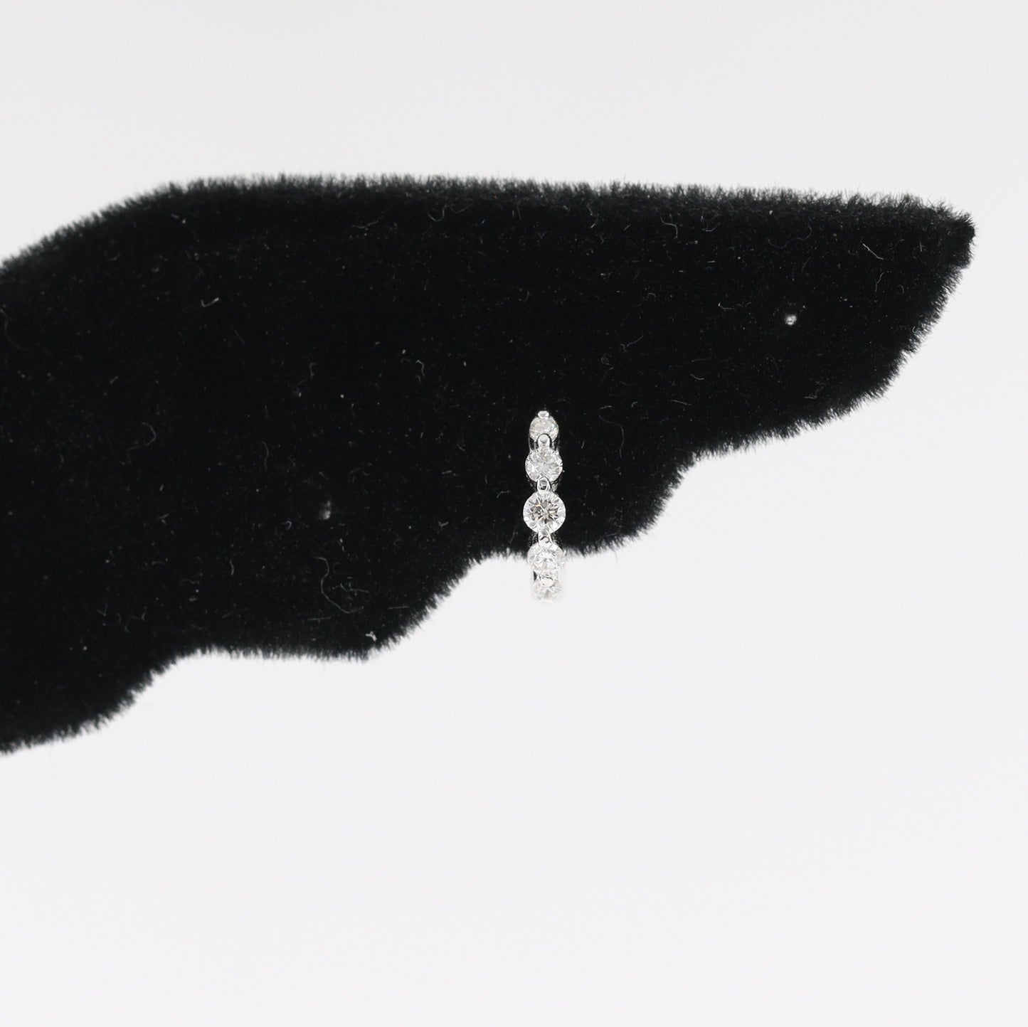 Single Prong Mini hoop earring/9mm Diamond Hoop Earring/Handmade Diamond Earring/Huggie Hoop Earring/Cartilage Hoop earring/Anniversary gift