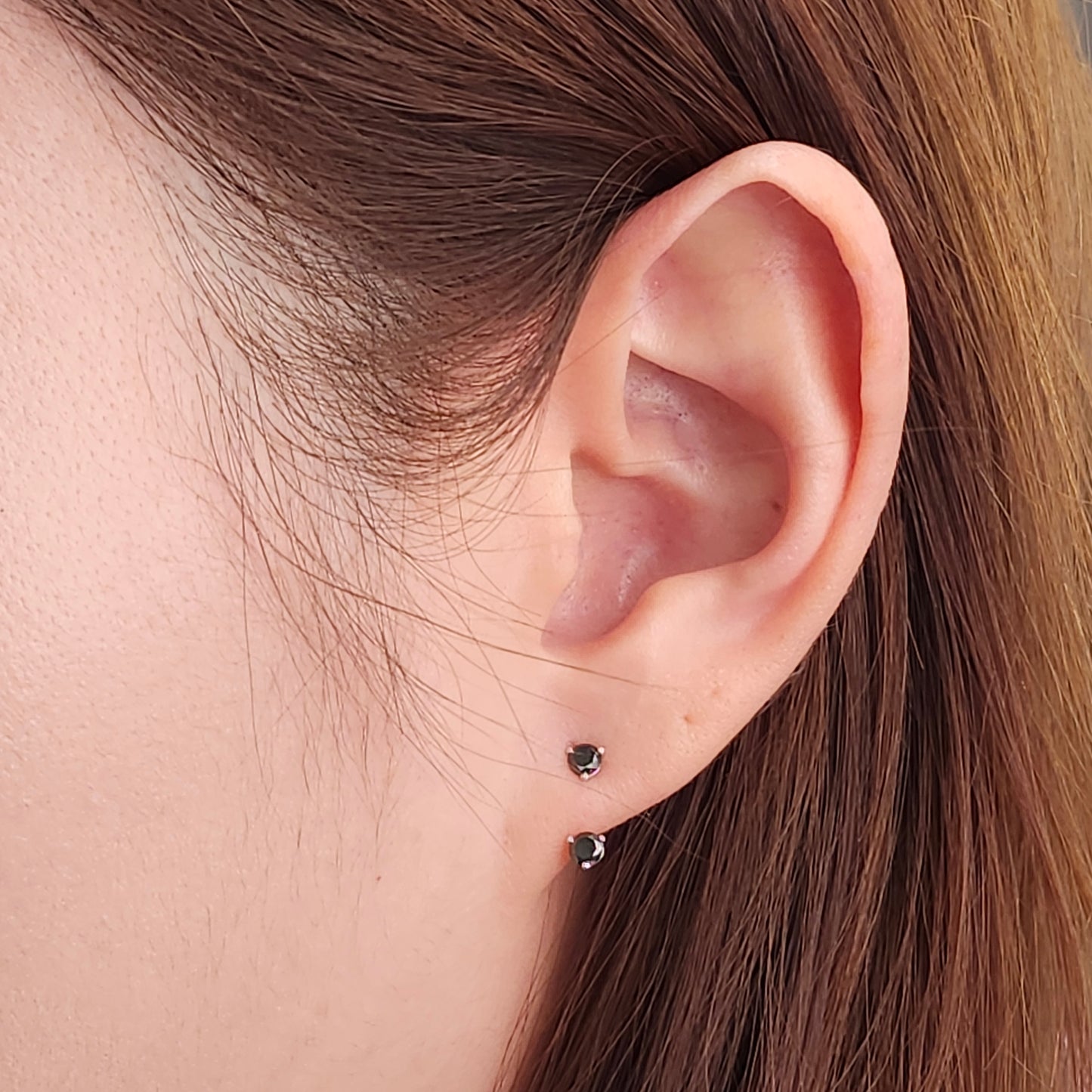 Black Diamond Jacket Earring/Three Prong Set Diamond Earring/Ear Jacket Earring/Jacket earring only/Diamond Jacket Single or Pair Earrings