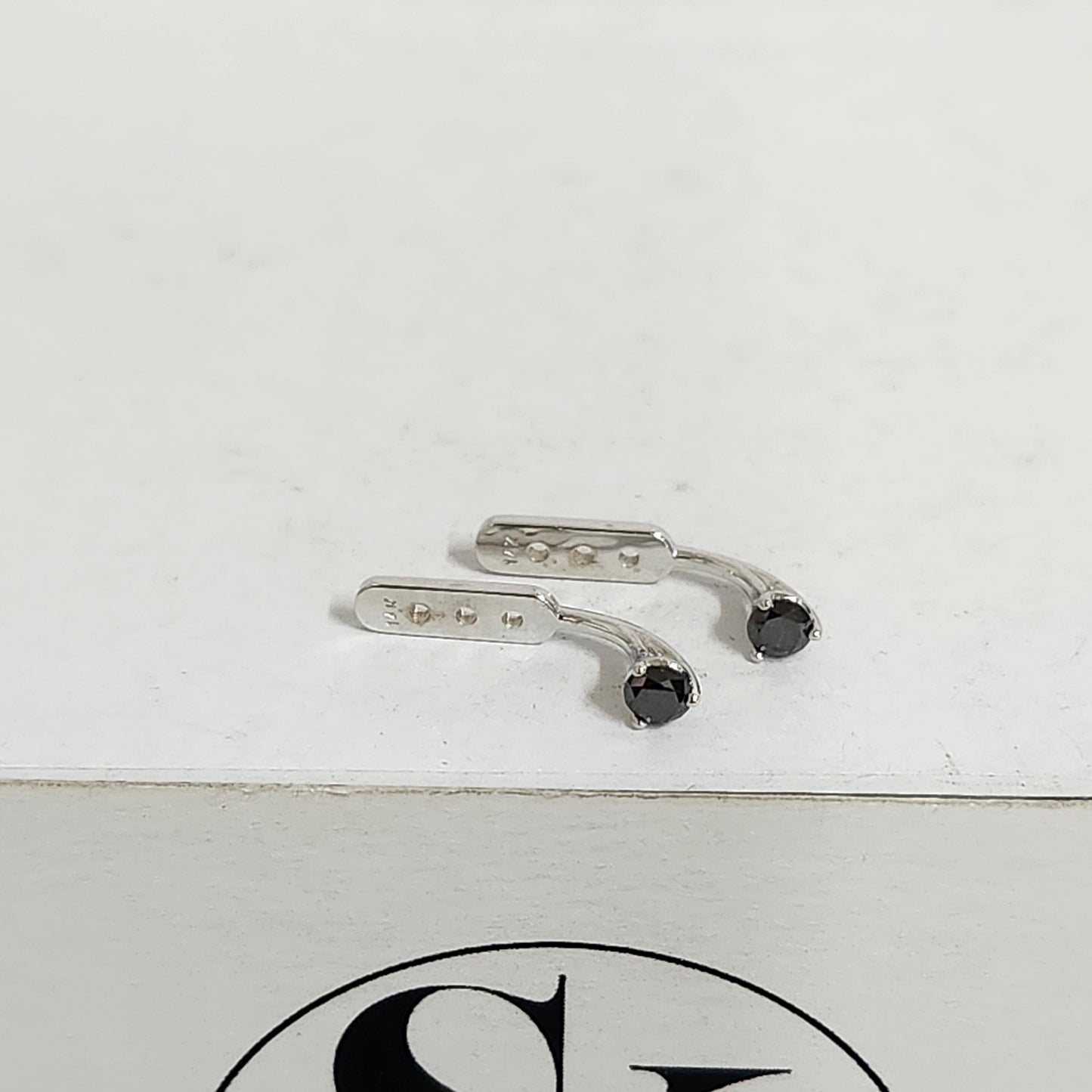Black Diamond Jacket Earring/Three Prong Set Diamond Earring/Ear Jacket Earring/Jacket earring only/Diamond Jacket Single or Pair Earrings