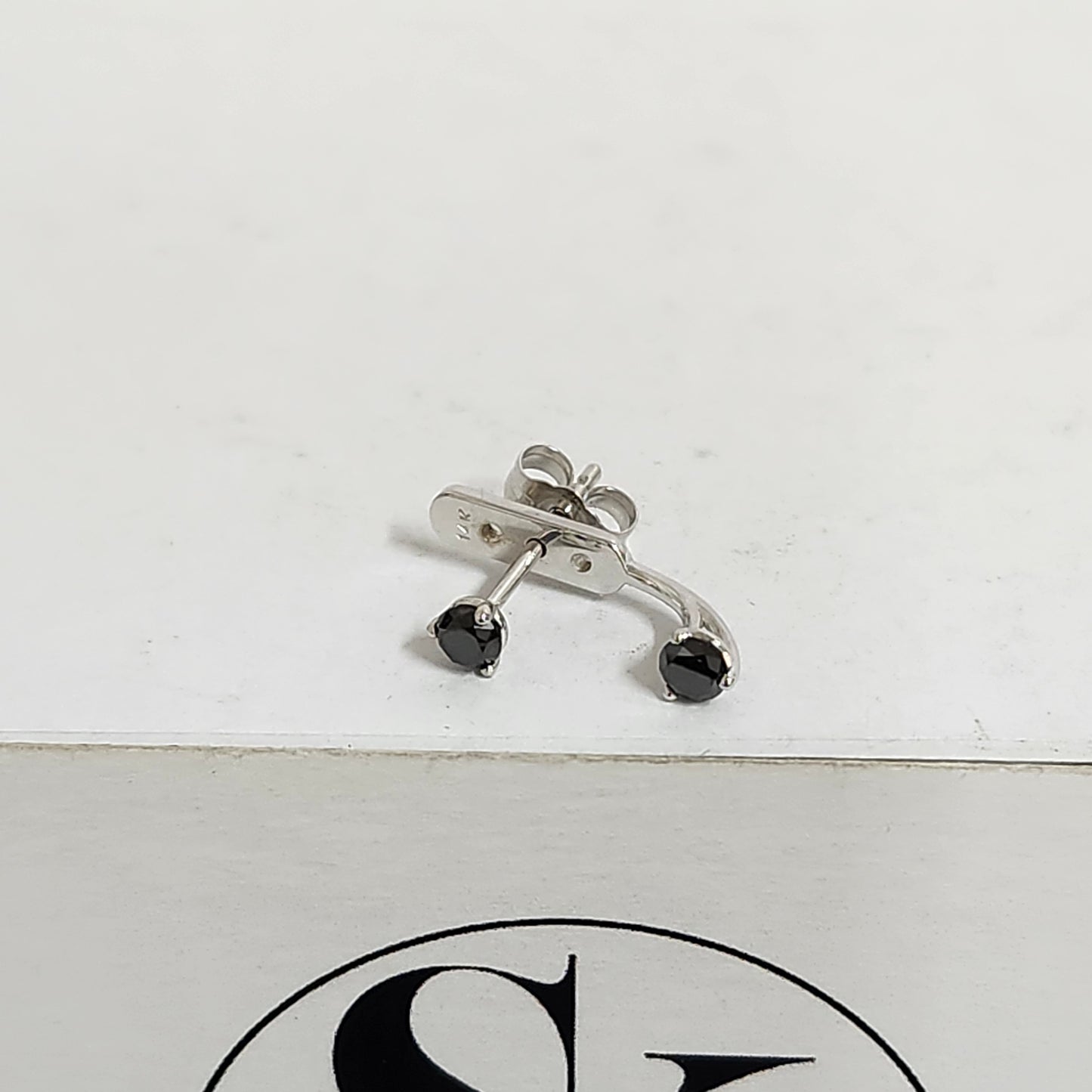 Black Diamond Jacket Earring/Three Prong Set Diamond Earring/Ear Jacket Earring/Jacket earring only/Diamond Jacket Single or Pair Earrings