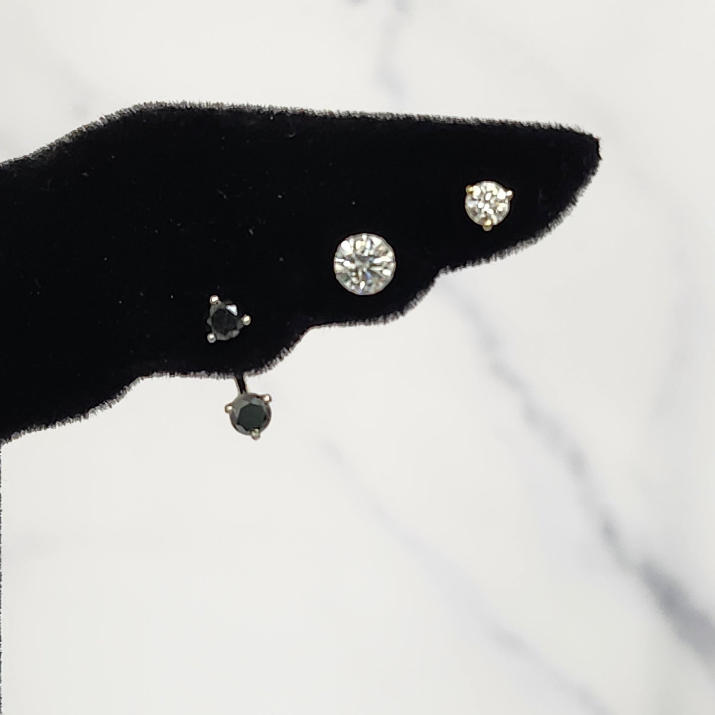 Black Diamond Jacket Earring/Three Prong Set Diamond Earring/Ear Jacket Earring/Jacket earring only/Diamond Jacket Single or Pair Earrings