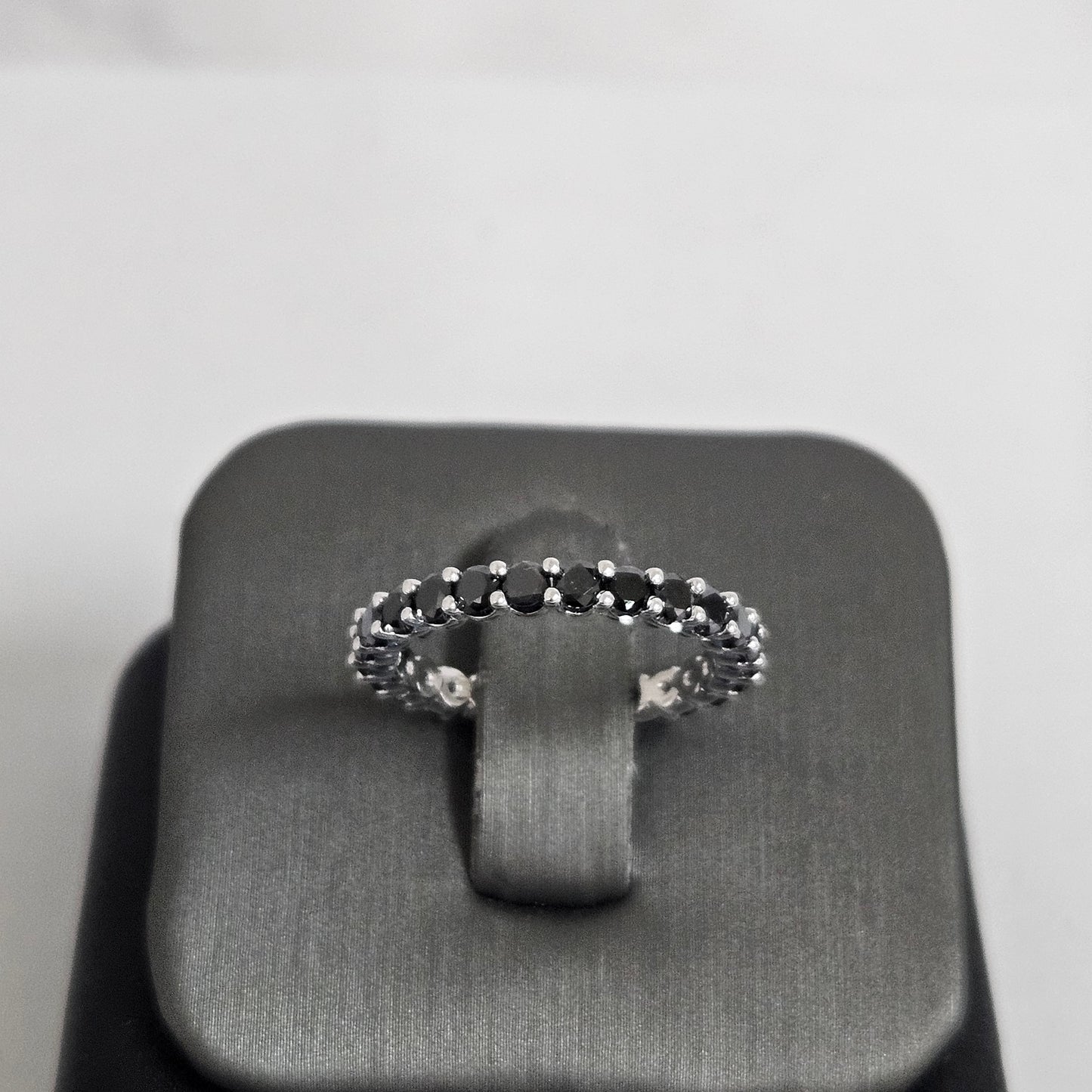 Black Diamond Full Eternity Ring /Stackable Black Diamond Band /Black Diamond Eternity Wedding Band / Diamond Wedding Ring /Anniversary Gift