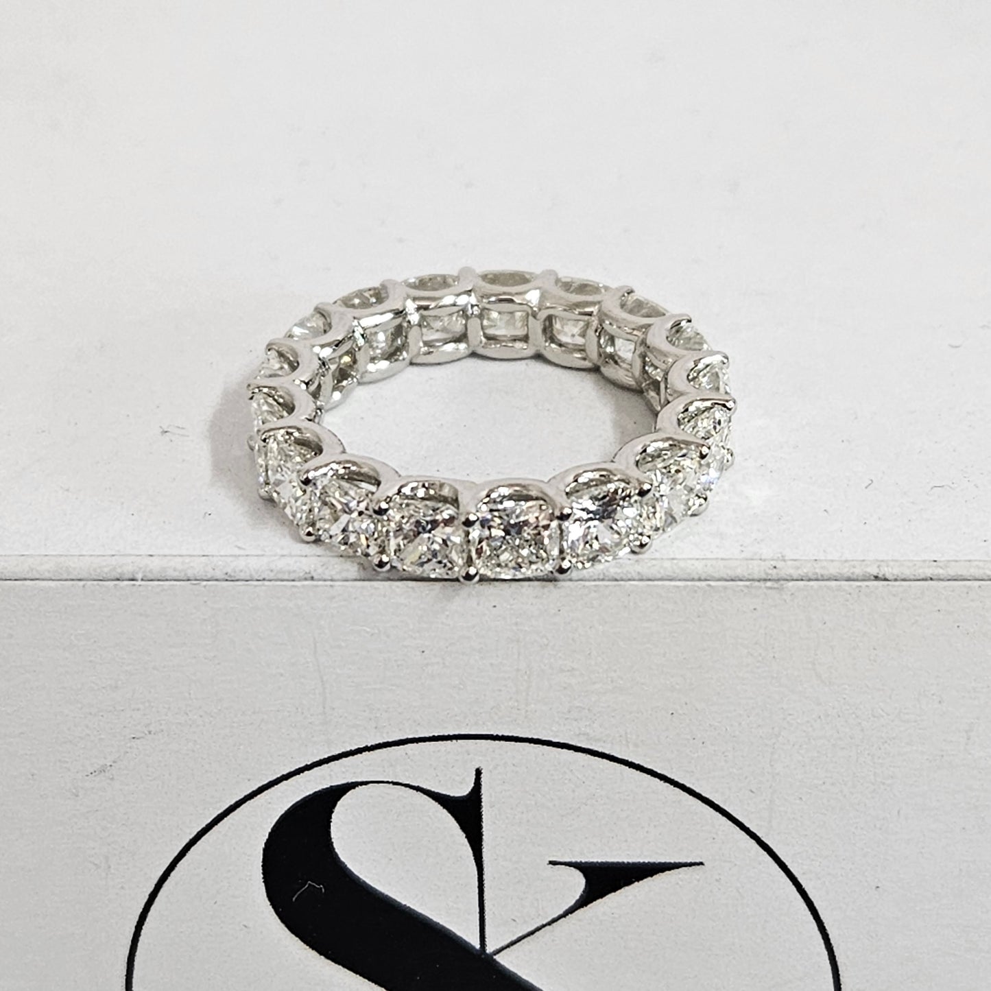 Cushion Cut Diamond U Shape Band /Cushion Cut Diamond Wedding Band/Stackable Full Eternity Cushion Cut Diamond Band/Anniversary gift