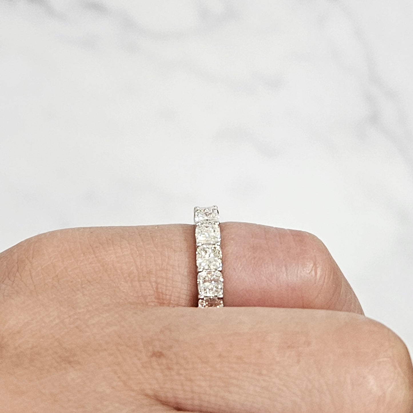 Cushion Cut Diamond U Shape Band /Cushion Cut Diamond Wedding Band/Stackable Full Eternity Cushion Cut Diamond Band/Anniversary gift