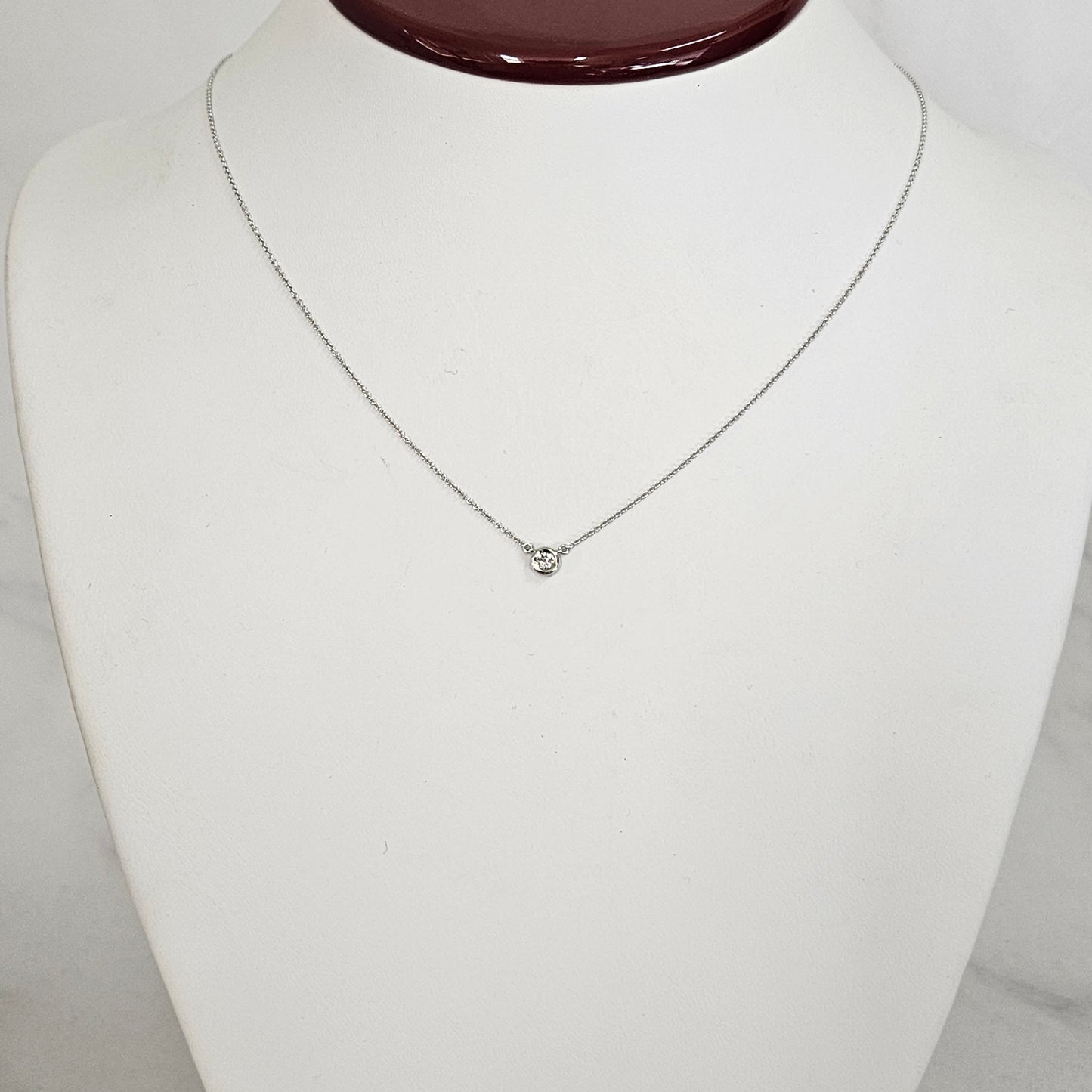 Natural Diamond .03~.07ct Solitaire Necklace/Diamond Necklace/Minimalist Necklace/Solitaire Diamond Necklace/ Bezel Necklace/Gift for her