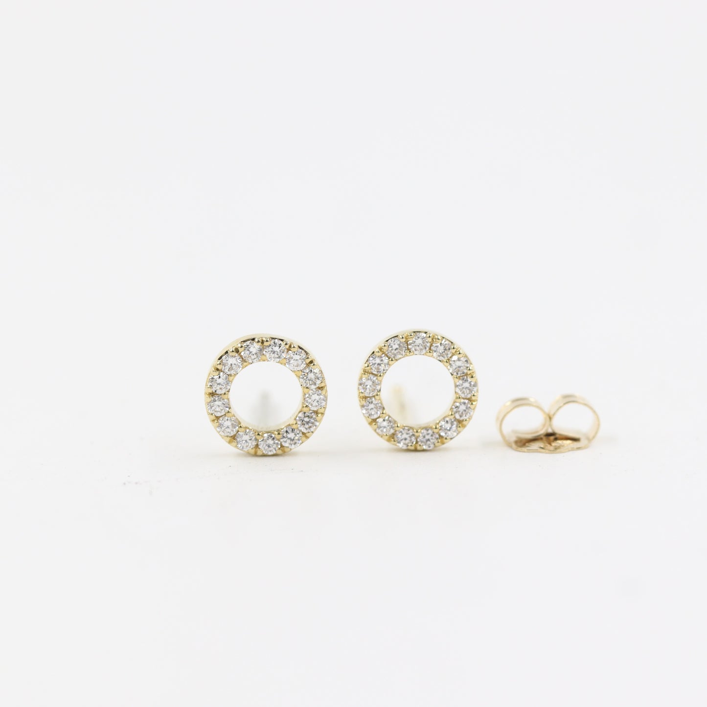 Diamond 6.3mm Open Circle Earrings / Minimalist Earrings / Stud Circle Earrings / 14k Dainty Earrings / 100% Natural Diamonds / Gifts for Her