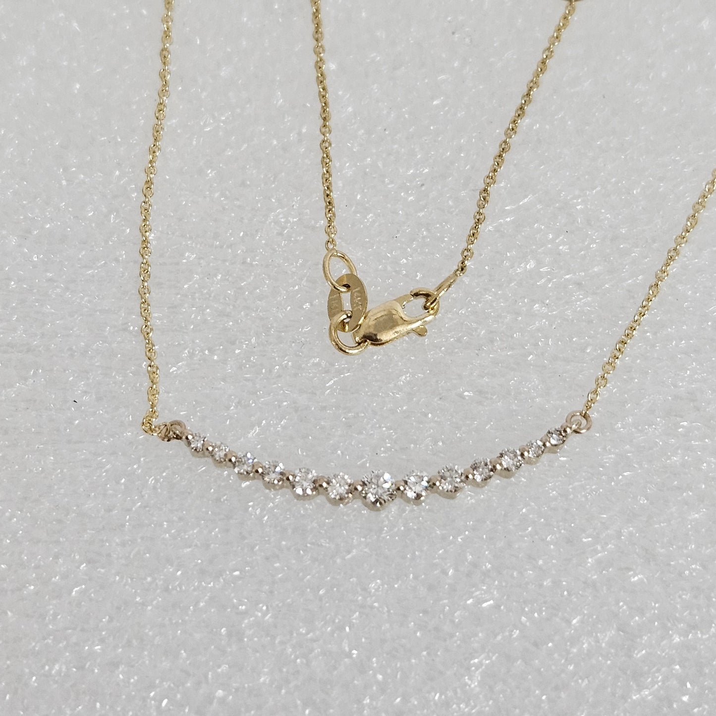 Diamond Bar Single Prong Pendent/Natural Diamond bar Necklace/14K Gold Diamond Necklace/Anniversary Necklace/Anniversary Gift