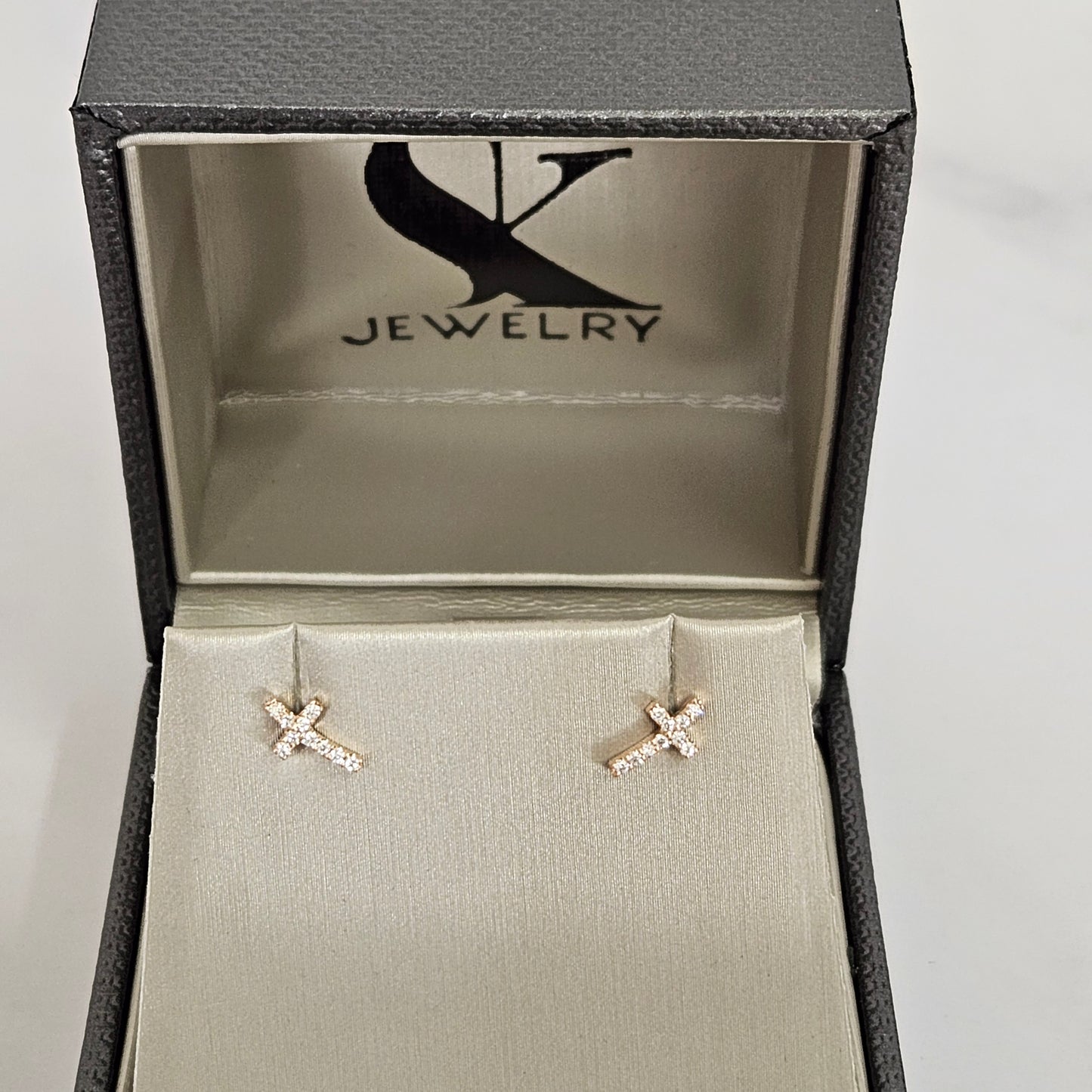 Natural Diamond Small Cross Earrings/14k gold Diamond Cross Earring/Tiny Cross Earring/ Diamond Cross Stud Dainty Earrings/Gifts for her