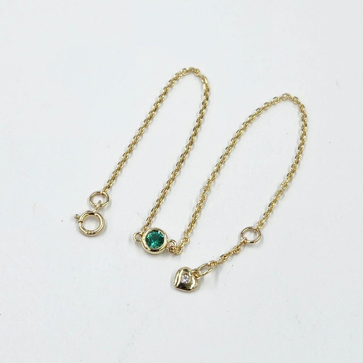 Diamond Cut Natural Round Emerald Bezel Set Solitaire Bracelet/Platinum,14K ,18K gold Bezel Bracelet/Emerald Bracelet/Anniversary gift