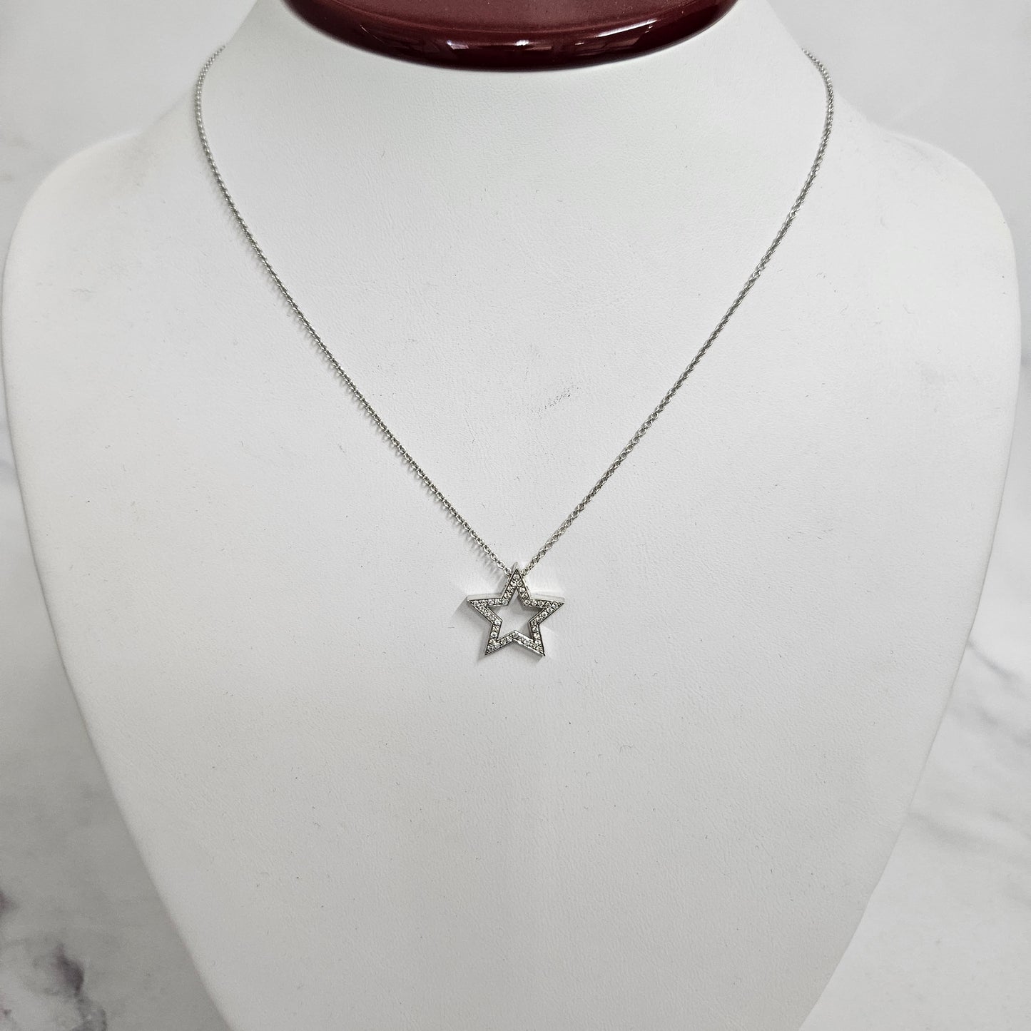 Star Pendant Natural Diamond Necklace /Star Pendant /Brilliant Cut Diamond Necklace /14K Gold Diamond Necklace/Anniversary Gift