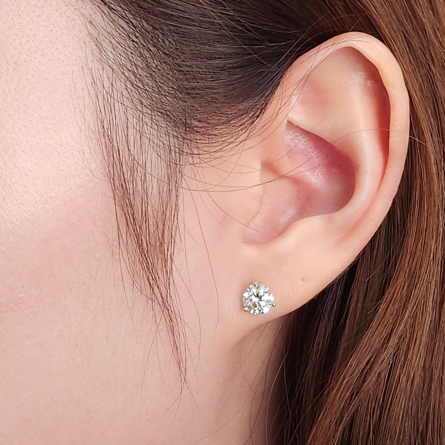 Diamond Prong Set Stud Earrings/Lab Diamond Earrings/Diamond Solitaire Stud Earrings/Bridesmaid Wedding Gift/Single or Pair
