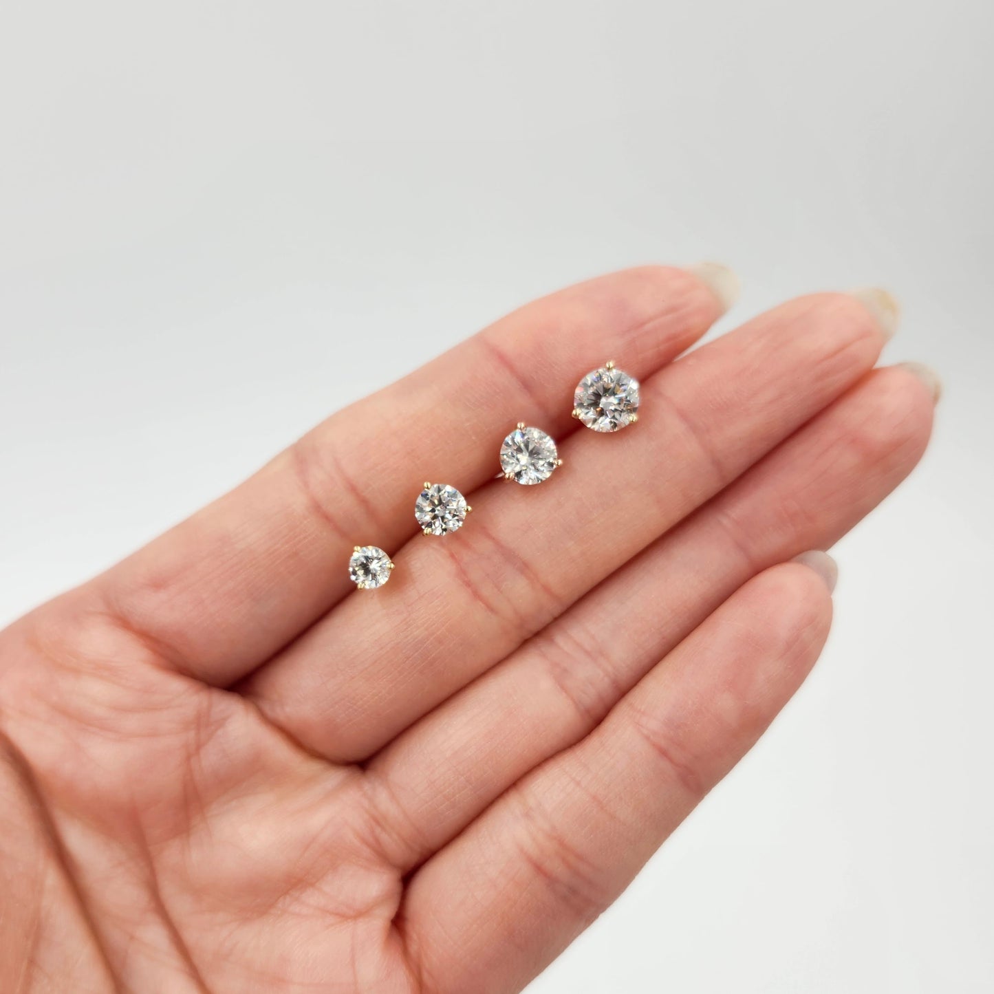 Diamond Prong Set Stud Earrings/Lab Diamond Earrings/Diamond Solitaire Stud Earrings/Bridesmaid Wedding Gift/Single or Pair