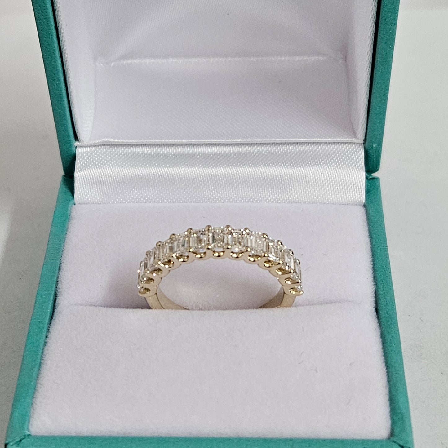 Emerald Cut 13 Diamonds 1.3ct Wedding Band/ Natural Diamond Emerald Cut Ring/ Half Eternity Ring/ Emerald Cut Diamond Band/Anniversary Gift